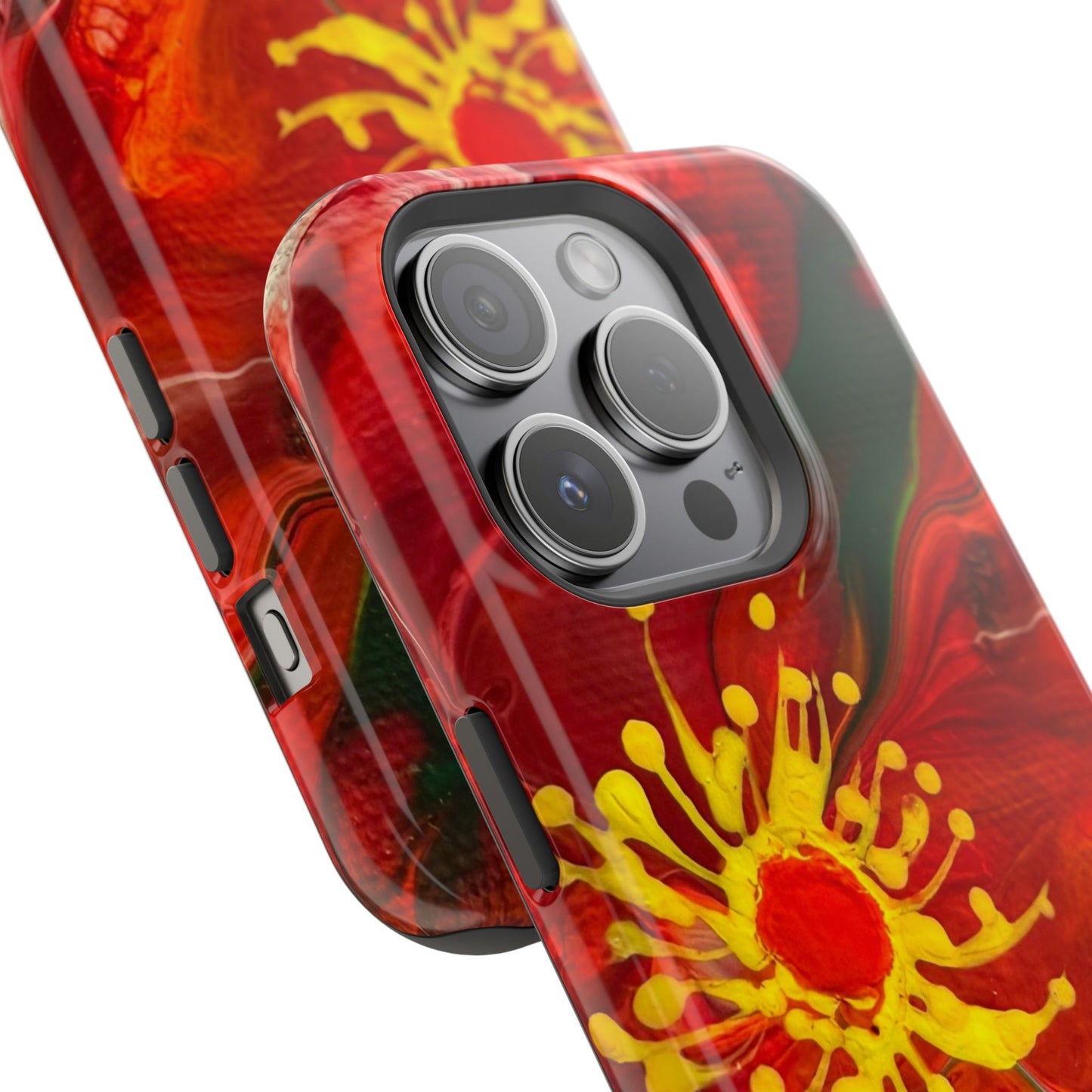 Vibrant Floral Phone Case -Original Art Design By Nadine A.S. , Gift for Her, Spring Accessory, Floral Lover, Mother's Day