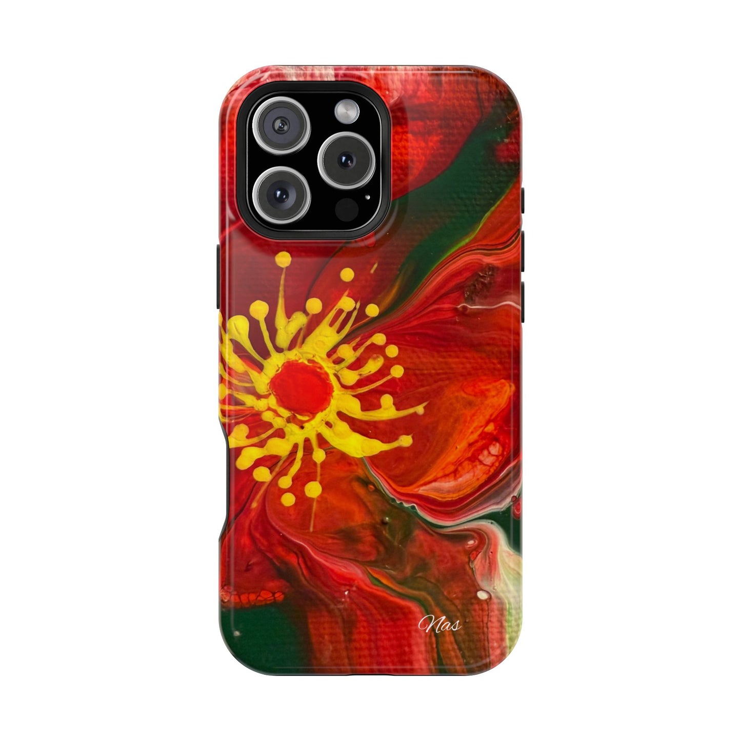 Vibrant Floral Phone Case -Original Art Design By Nadine A.S. , Gift for Her, Spring Accessory, Floral Lover, Mother's Day