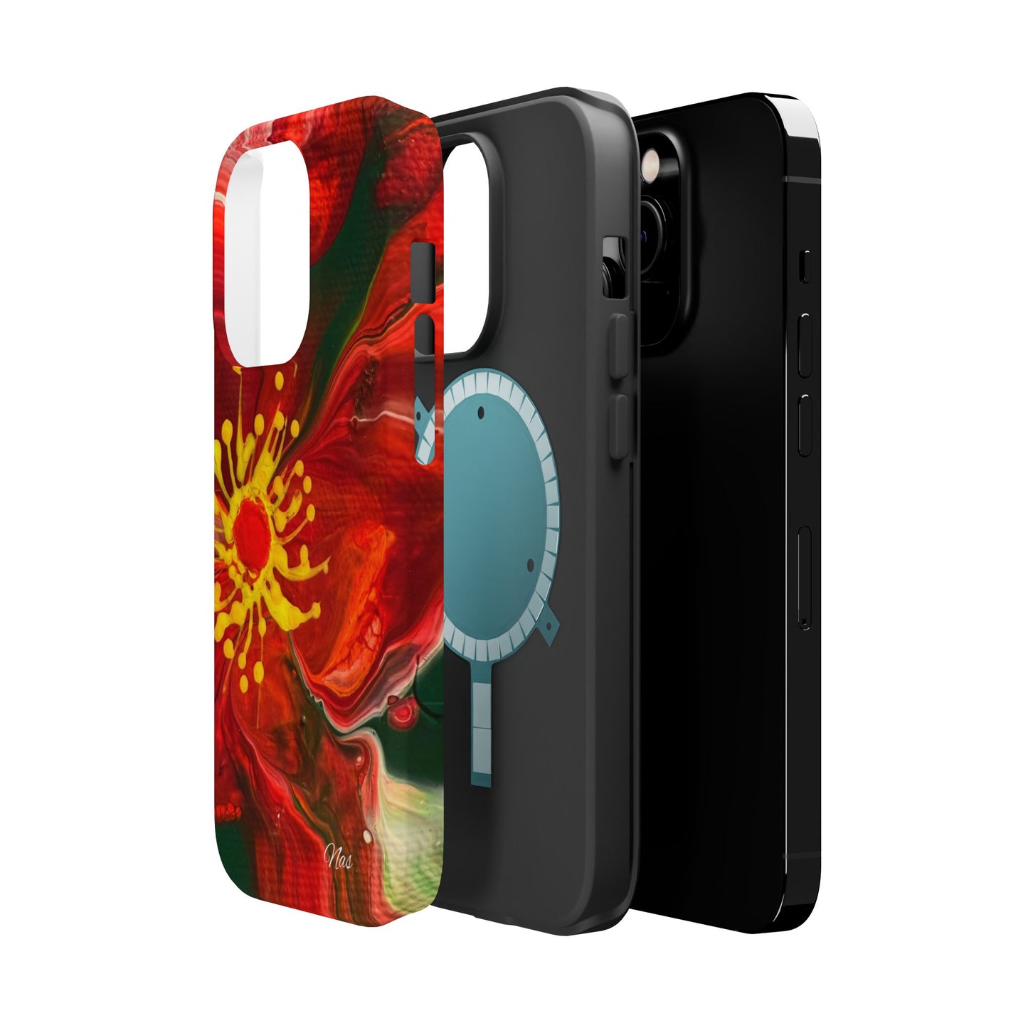 Vibrant Floral Phone Case -Original Art Design By Nadine A.S. , Gift for Her, Spring Accessory, Floral Lover, Mother's Day