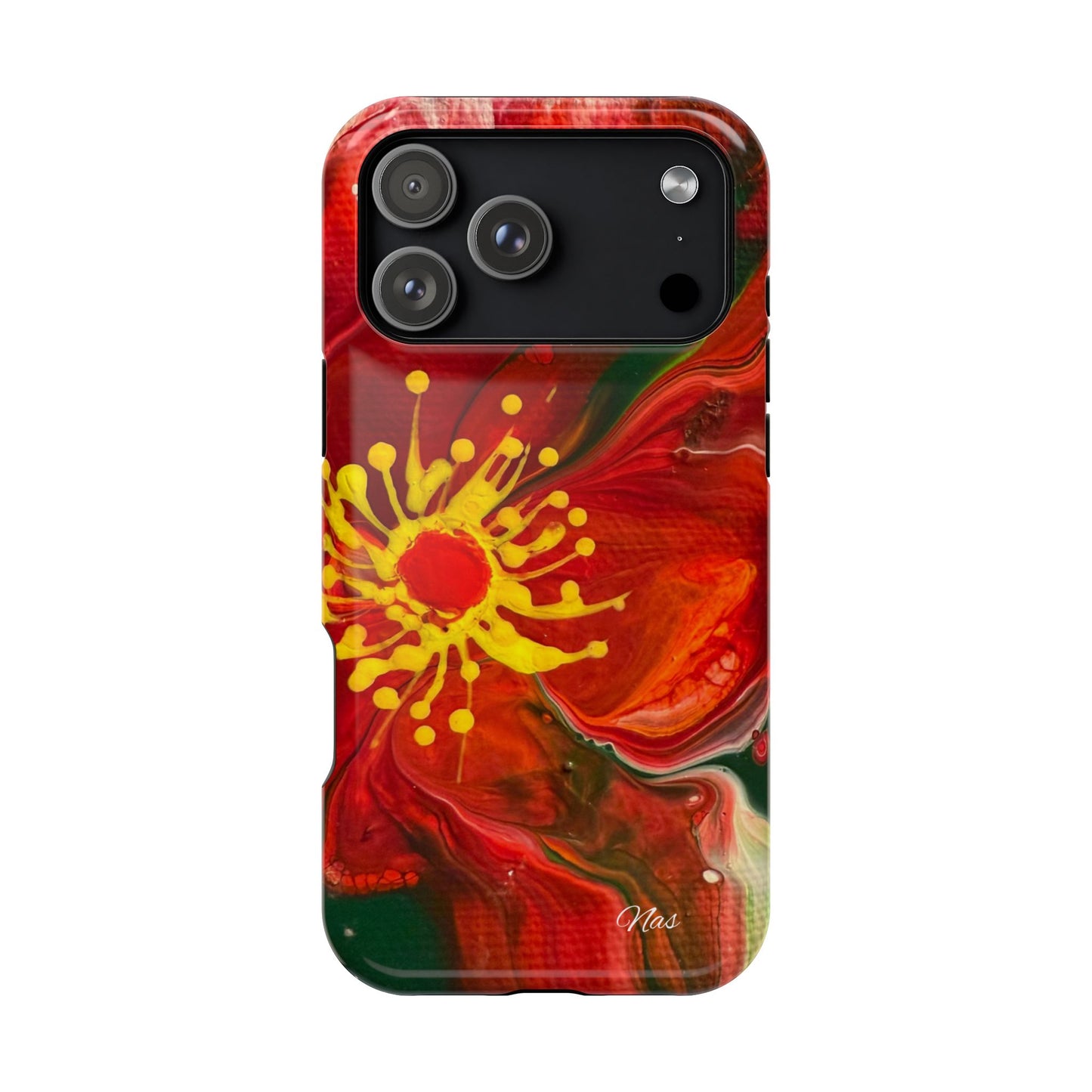 Vibrant Floral Phone Case -Original Art Design By Nadine A.S. , Gift for Her, Spring Accessory, Floral Lover, Mother's Day