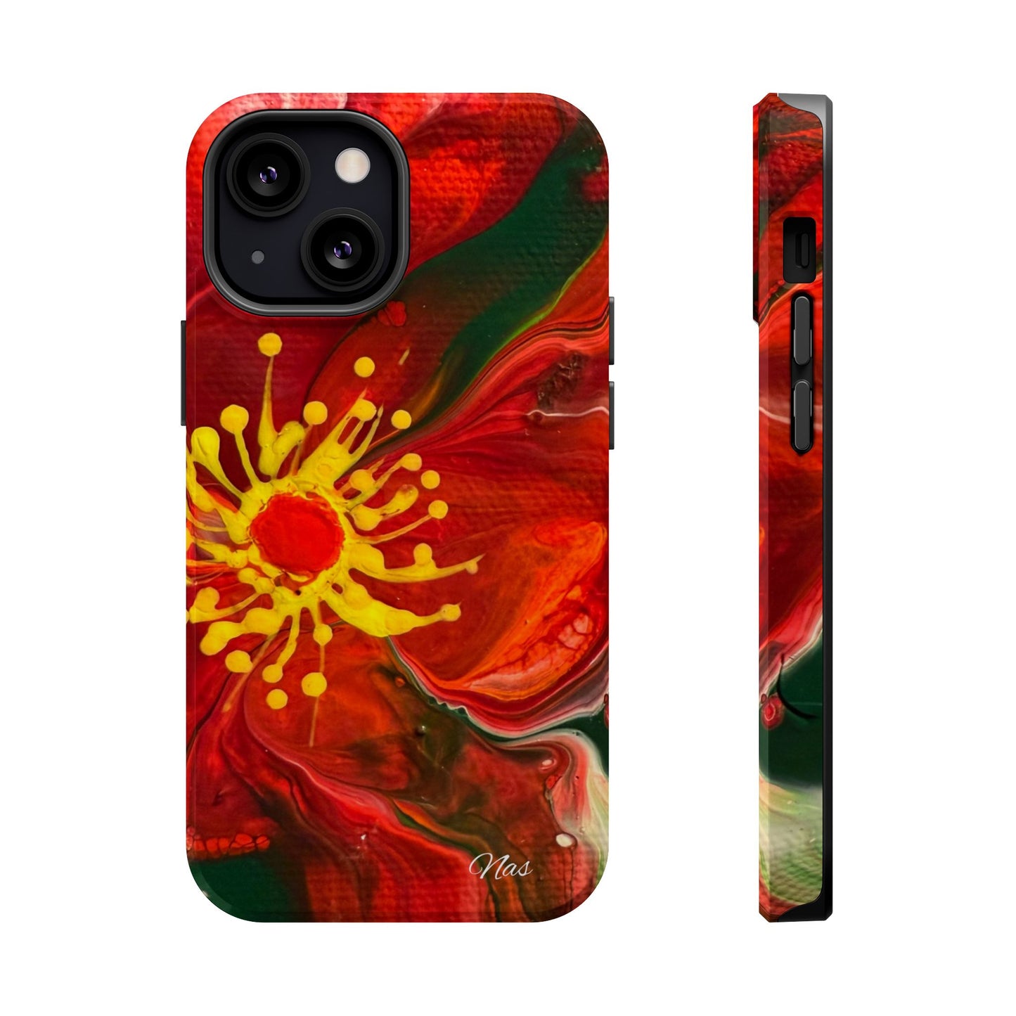 Vibrant Floral Phone Case -Original Art Design By Nadine A.S. , Gift for Her, Spring Accessory, Floral Lover, Mother's Day