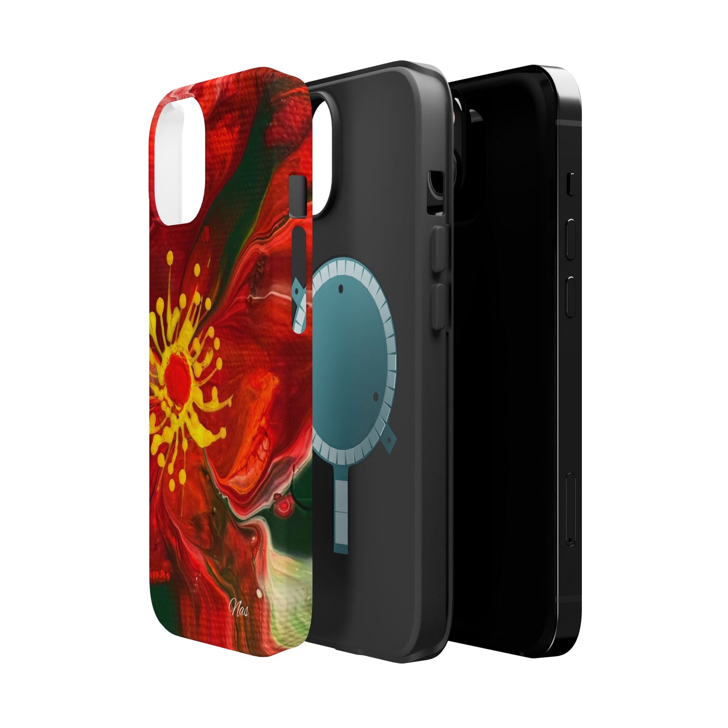 Vibrant Floral Phone Case -Original Art Design By Nadine A.S. , Gift for Her, Spring Accessory, Floral Lover, Mother's Day