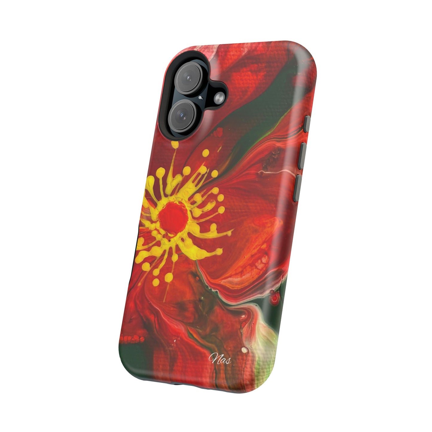 Vibrant Floral Phone Case -Original Art Design By Nadine A.S. , Gift for Her, Spring Accessory, Floral Lover, Mother's Day