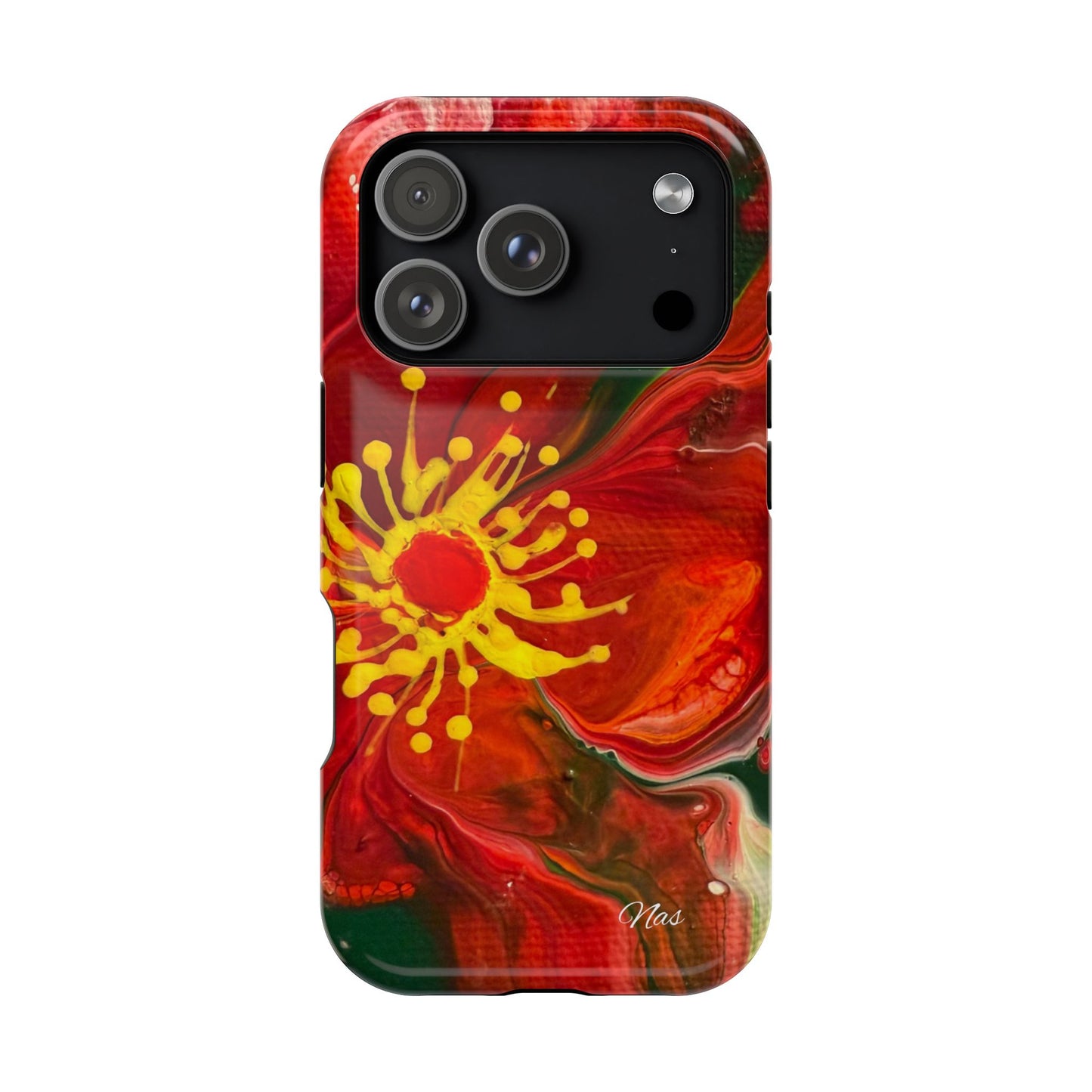 Vibrant Floral Phone Case -Original Art Design By Nadine A.S. , Gift for Her, Spring Accessory, Floral Lover, Mother's Day