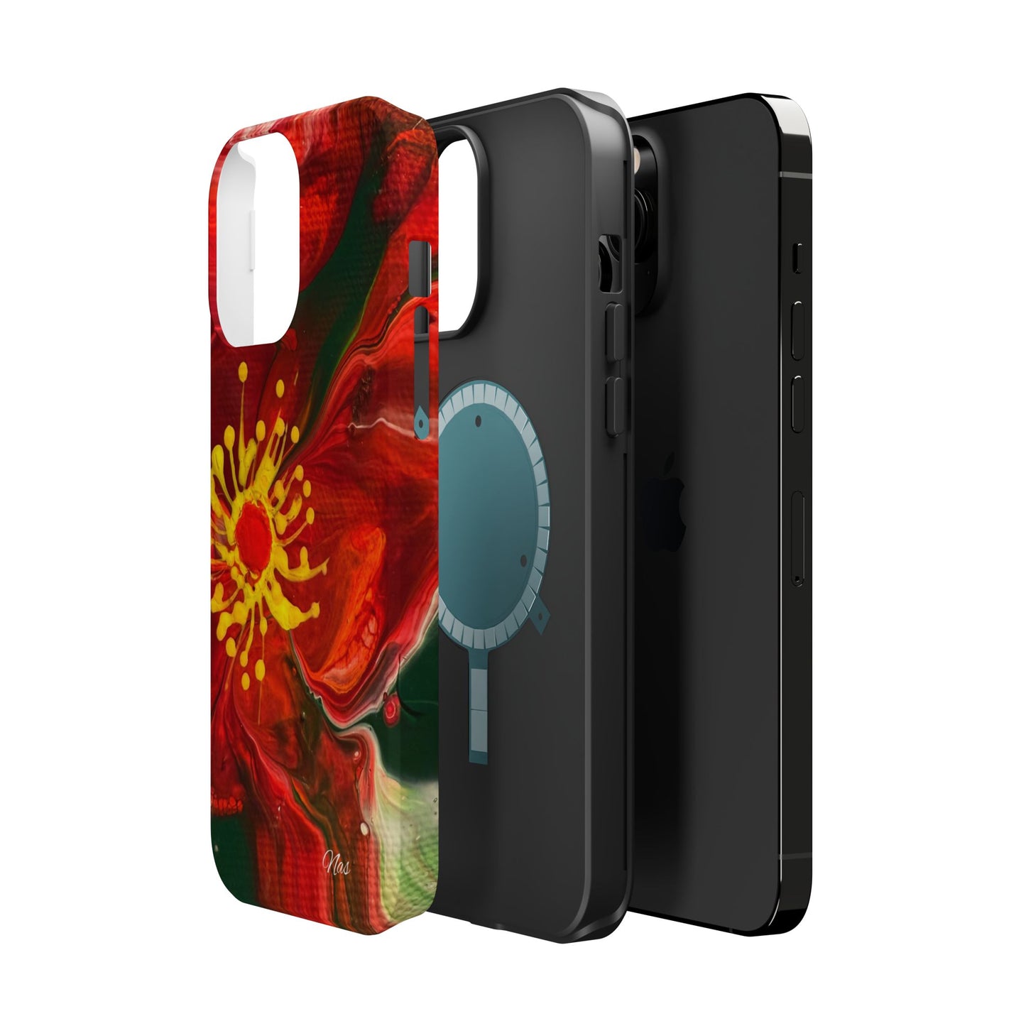 Vibrant Floral Phone Case -Original Art Design By Nadine A.S. , Gift for Her, Spring Accessory, Floral Lover, Mother's Day
