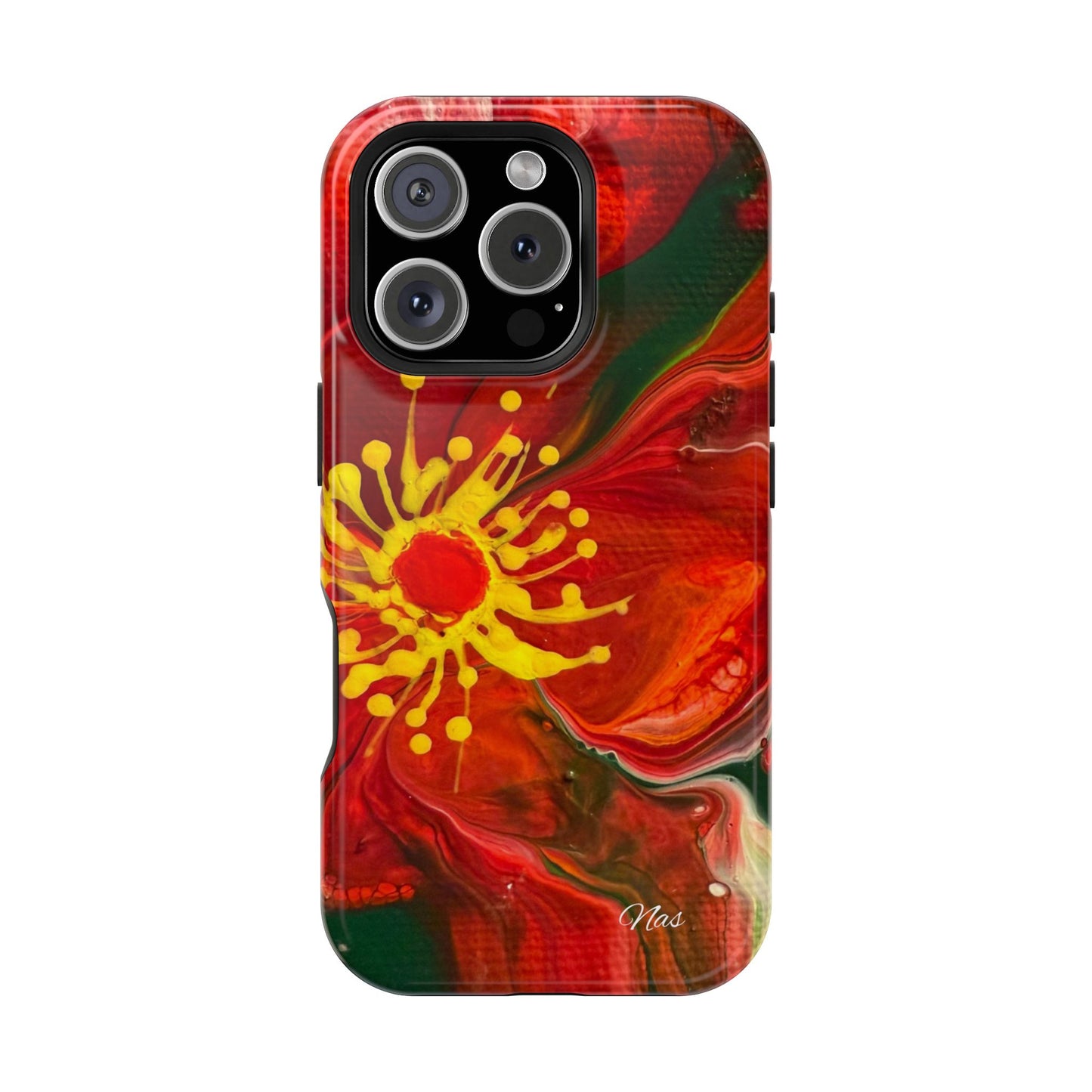 Vibrant Floral Phone Case -Original Art Design By Nadine A.S. , Gift for Her, Spring Accessory, Floral Lover, Mother's Day