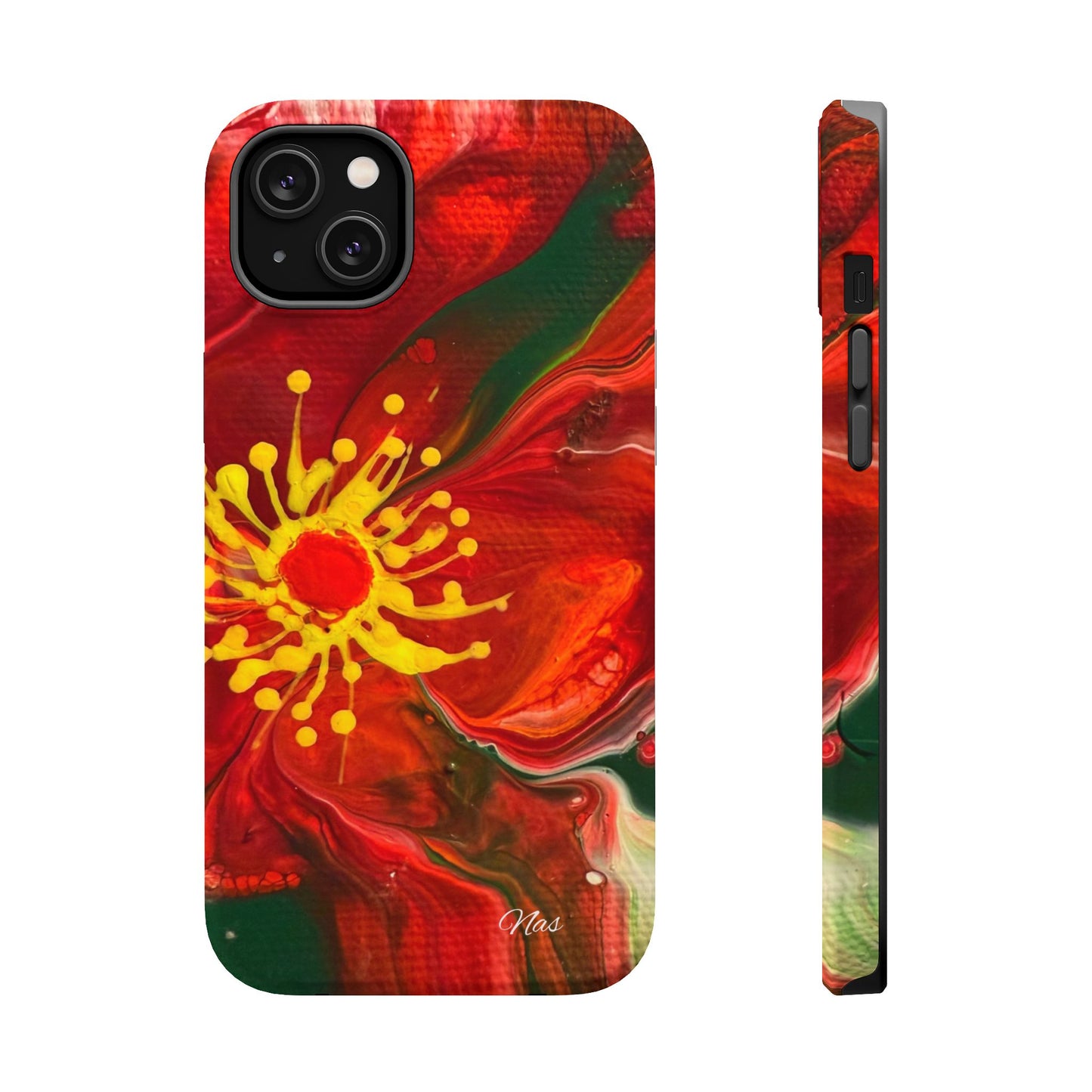 Vibrant Floral Phone Case -Original Art Design By Nadine A.S. , Gift for Her, Spring Accessory, Floral Lover, Mother's Day