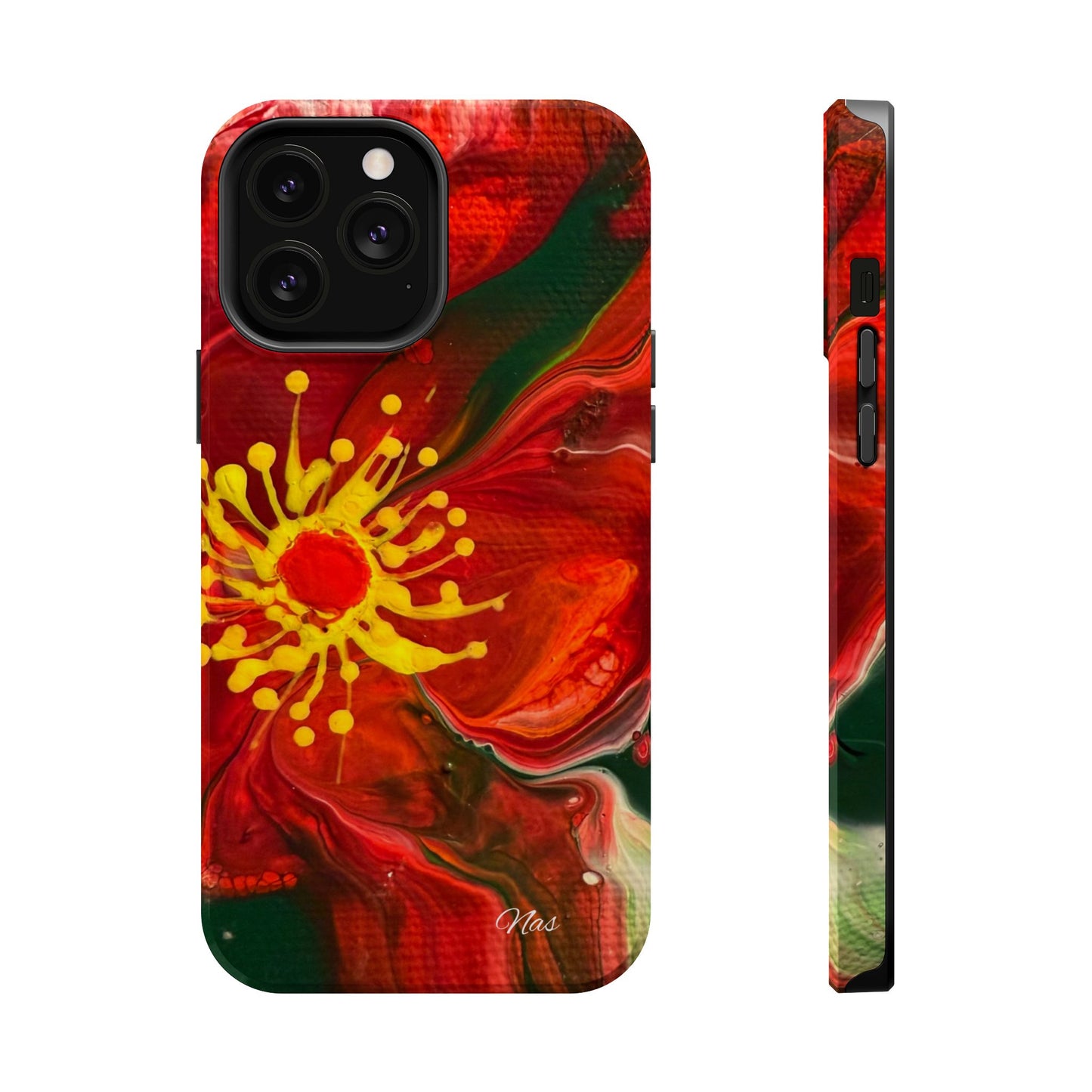 Vibrant Floral Phone Case -Original Art Design By Nadine A.S. , Gift for Her, Spring Accessory, Floral Lover, Mother's Day