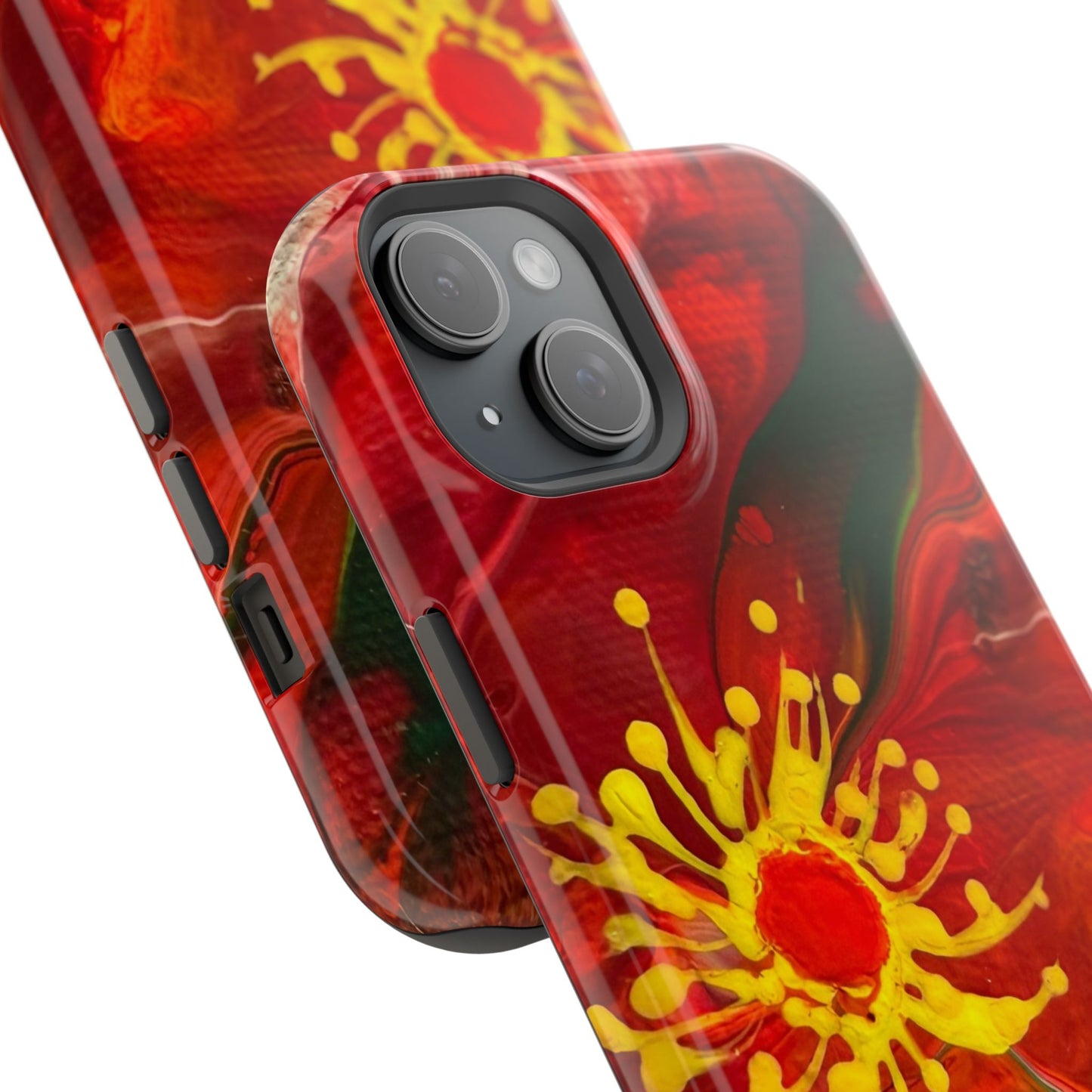 Vibrant Floral Phone Case -Original Art Design By Nadine A.S. , Gift for Her, Spring Accessory, Floral Lover, Mother's Day