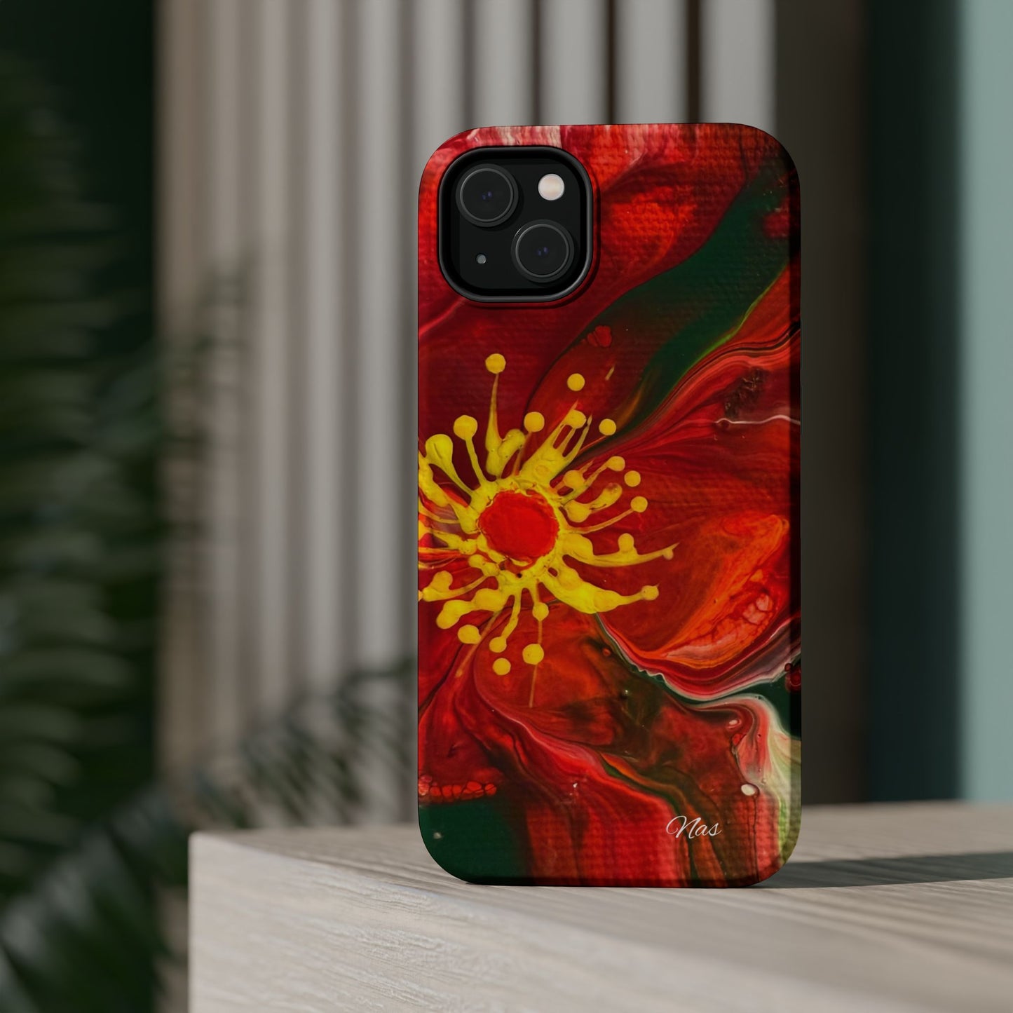 Vibrant Floral Phone Case -Original Art Design By Nadine A.S. , Gift for Her, Spring Accessory, Floral Lover, Mother's Day