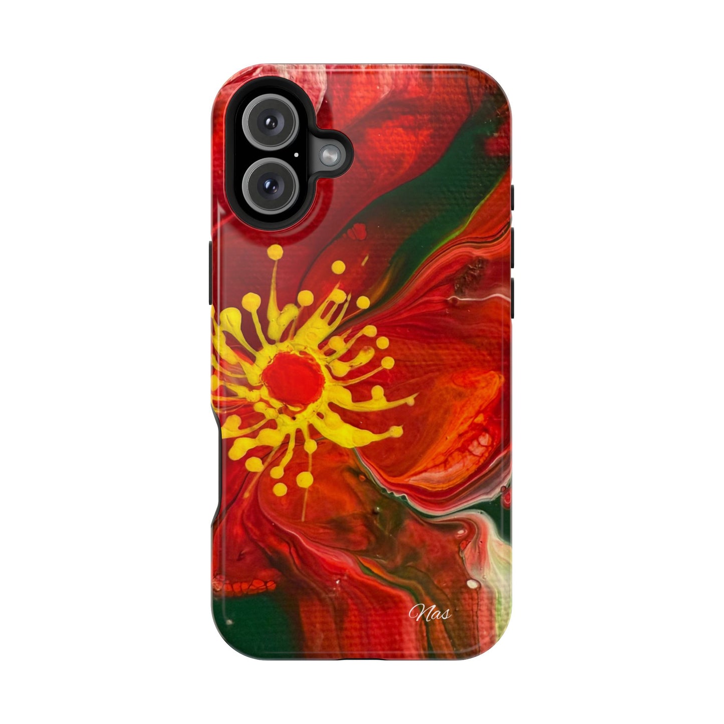 Vibrant Floral Phone Case -Original Art Design By Nadine A.S. , Gift for Her, Spring Accessory, Floral Lover, Mother's Day