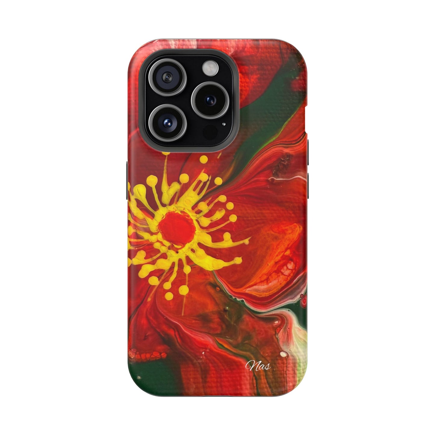 Vibrant Floral Phone Case -Original Art Design By Nadine A.S. , Gift for Her, Spring Accessory, Floral Lover, Mother's Day