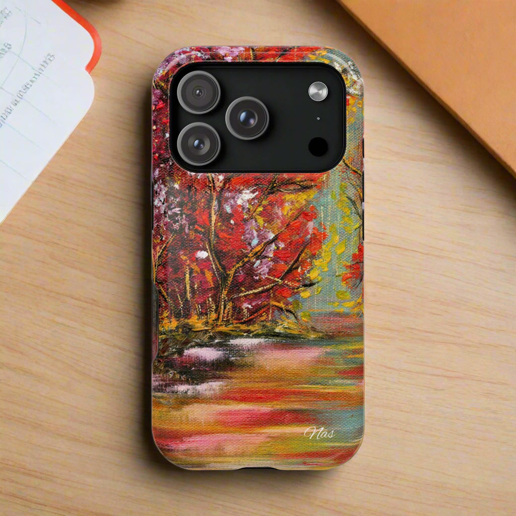 Fall landscape Phone Case -Original Art Design By Nadine A.S. , Gift for Her, Spring Accessory, Floral Lover, Mother's Day