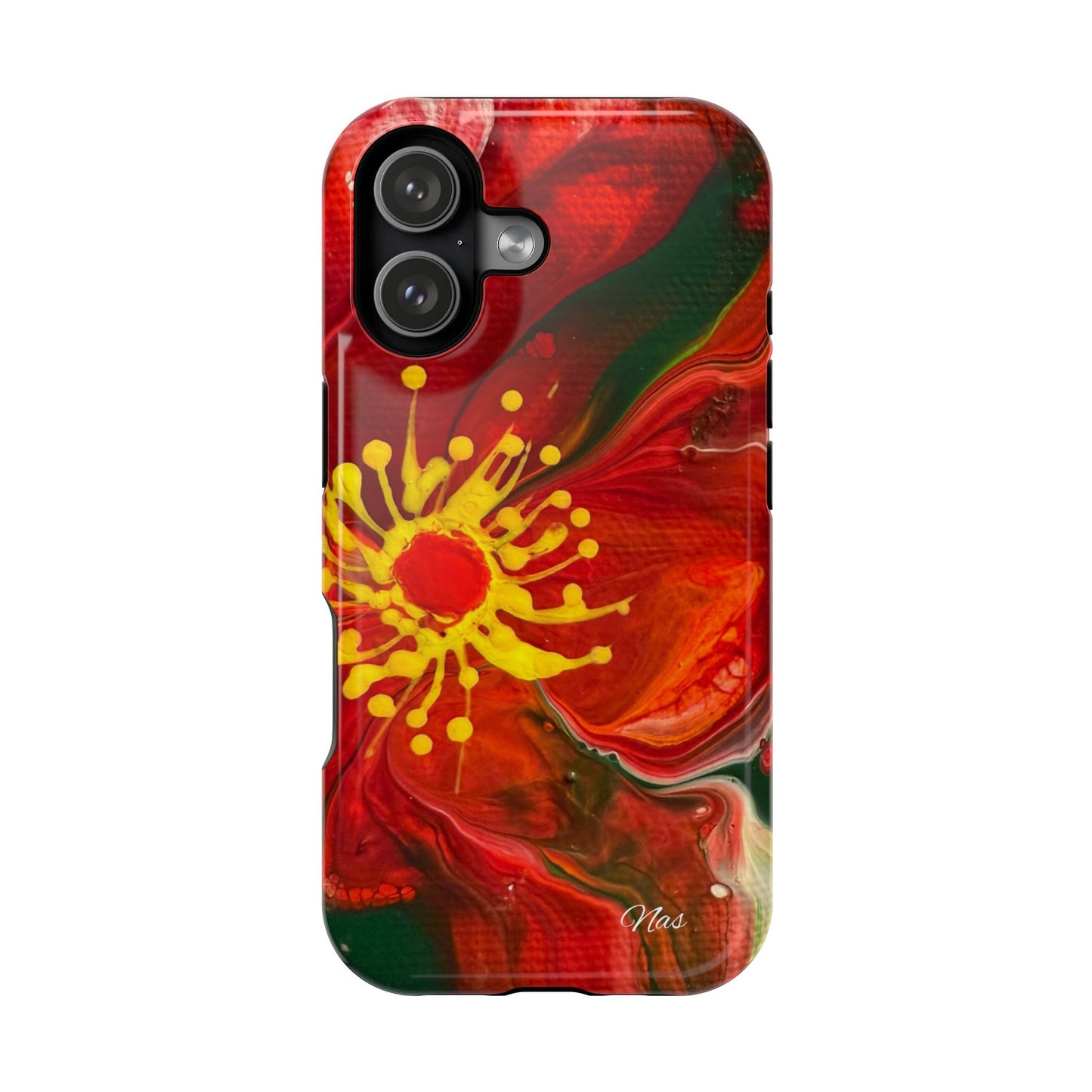 Vibrant Floral Phone Case -Original Art Design By Nadine A.S. , Gift for Her, Spring Accessory, Floral Lover, Mother's Day