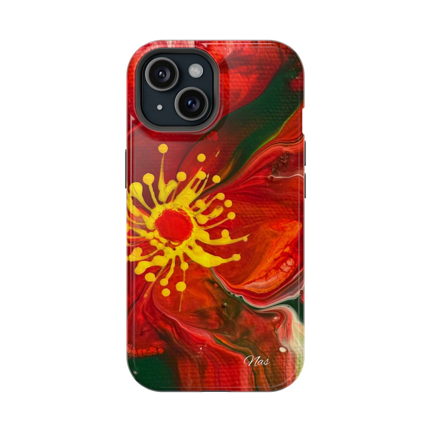 Vibrant Floral Phone Case -Original Art Design By Nadine A.S. , Gift for Her, Spring Accessory, Floral Lover, Mother's Day