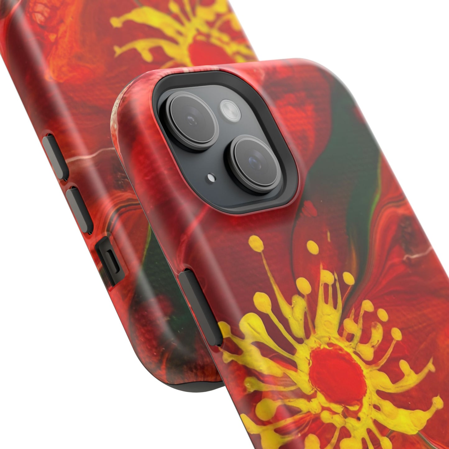 Vibrant Floral Phone Case -Original Art Design By Nadine A.S. , Gift for Her, Spring Accessory, Floral Lover, Mother's Day