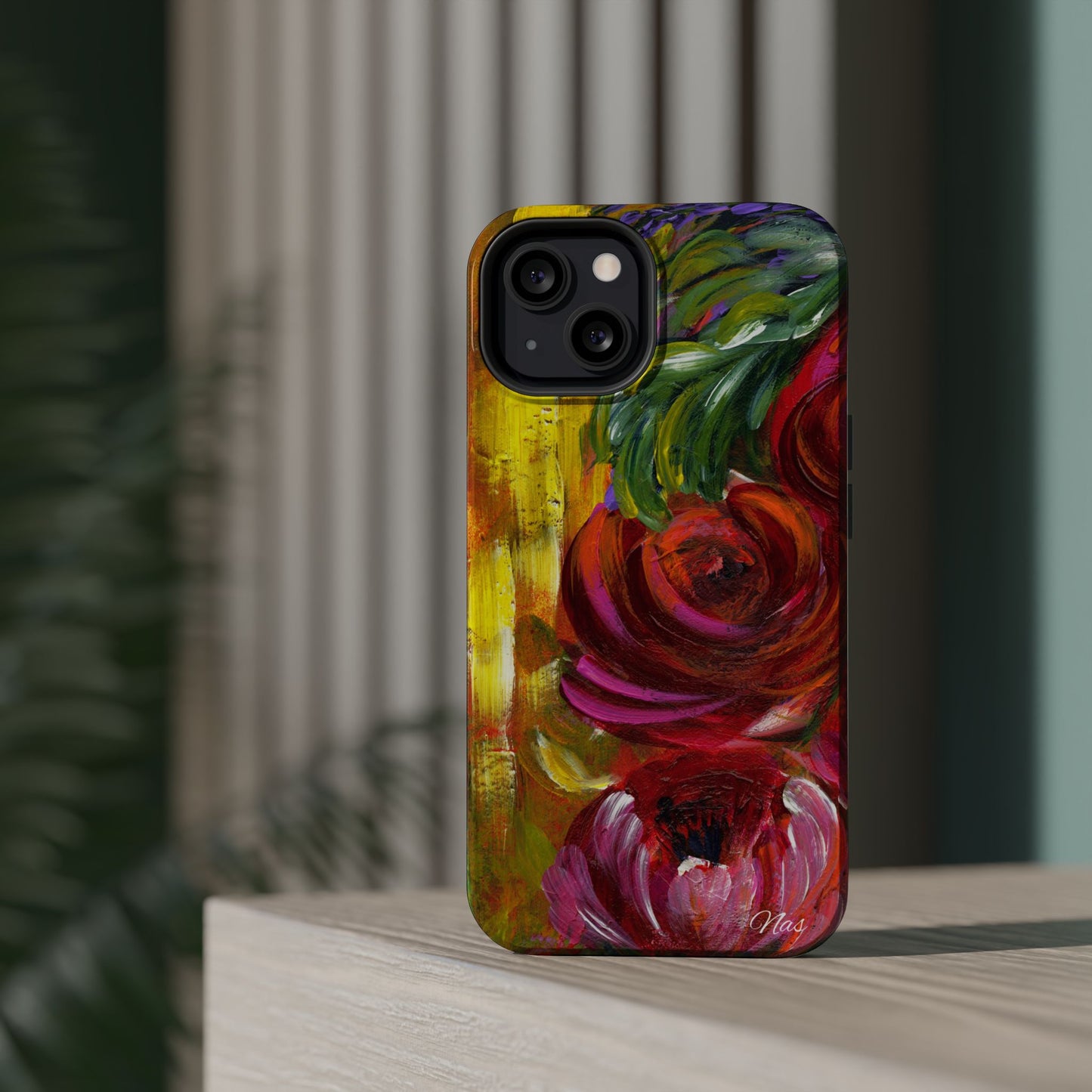 Peonies Phone Case -Original Art Design By Nadine A.S. , Gift for Her, Spring Accessory, Floral Lover, Mother's Day