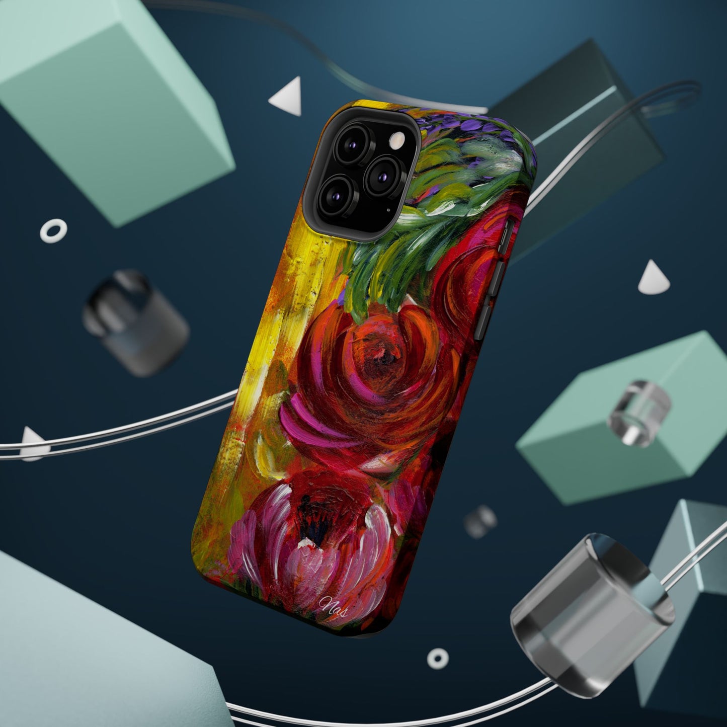 Peonies Phone Case -Original Art Design By Nadine A.S. , Gift for Her, Spring Accessory, Floral Lover, Mother's Day