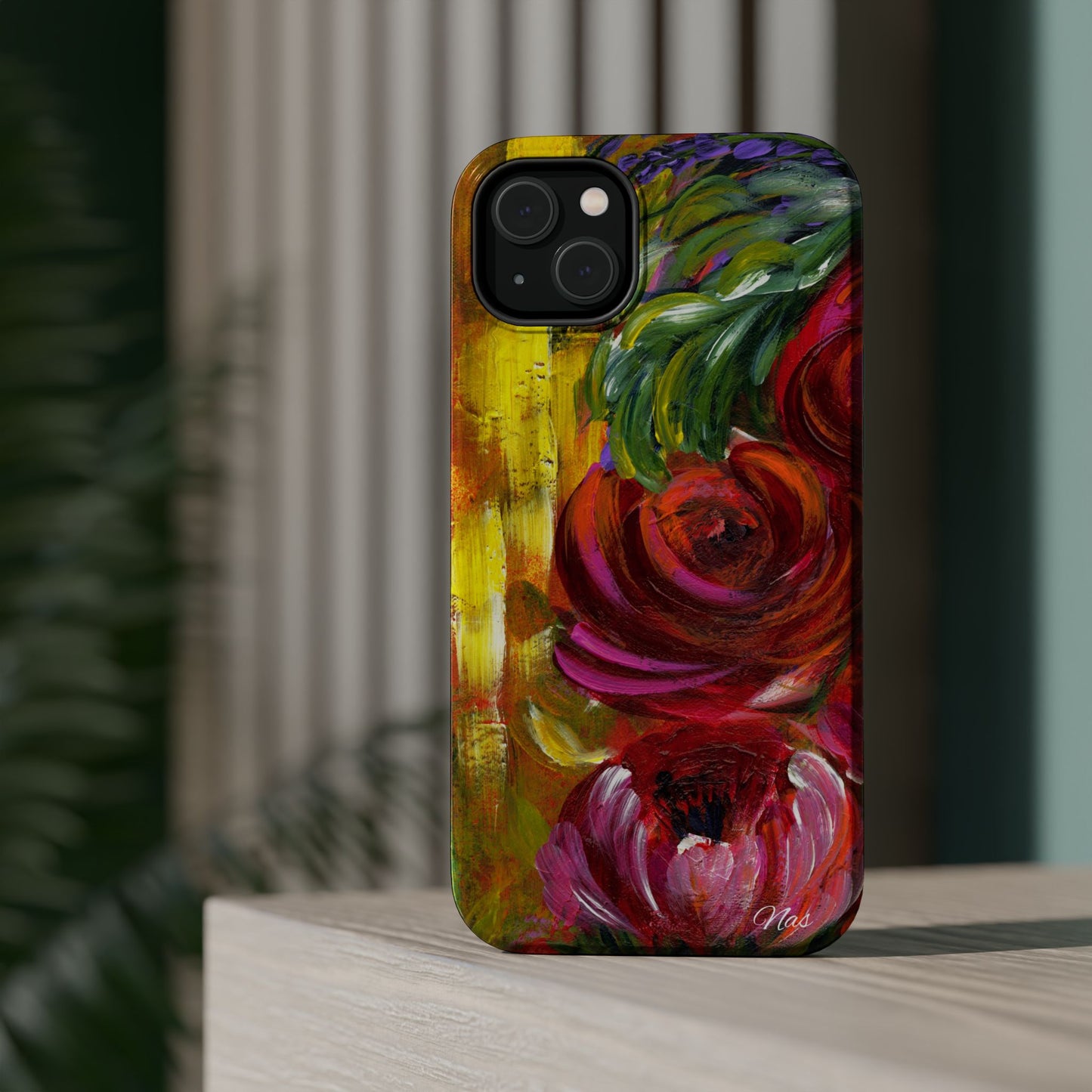 Peonies Phone Case -Original Art Design By Nadine A.S. , Gift for Her, Spring Accessory, Floral Lover, Mother's Day