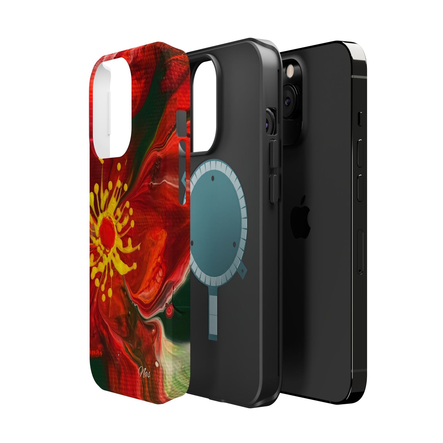 Vibrant Floral Phone Case -Original Art Design By Nadine A.S. , Gift for Her, Spring Accessory, Floral Lover, Mother's Day