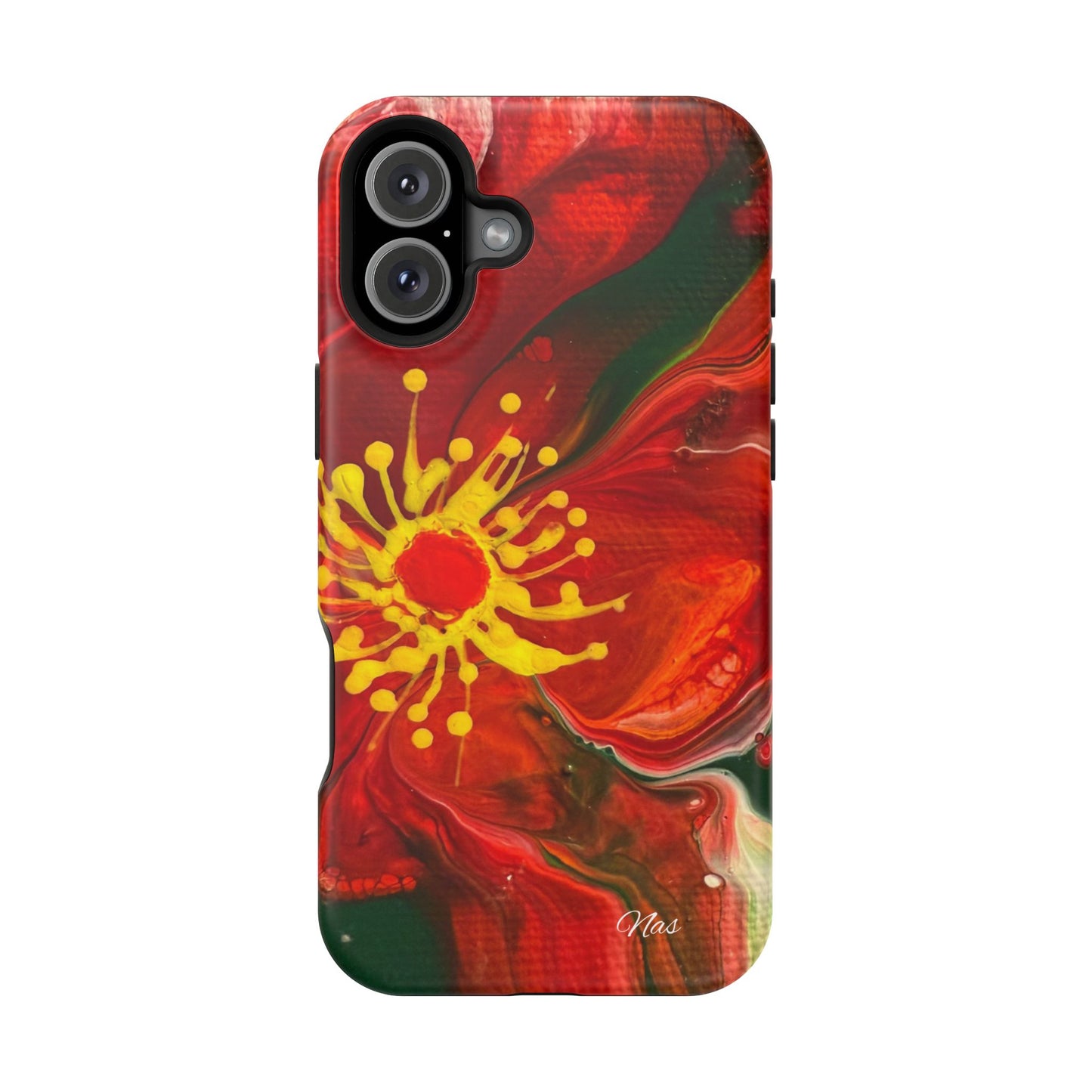 Vibrant Floral Phone Case -Original Art Design By Nadine A.S. , Gift for Her, Spring Accessory, Floral Lover, Mother's Day