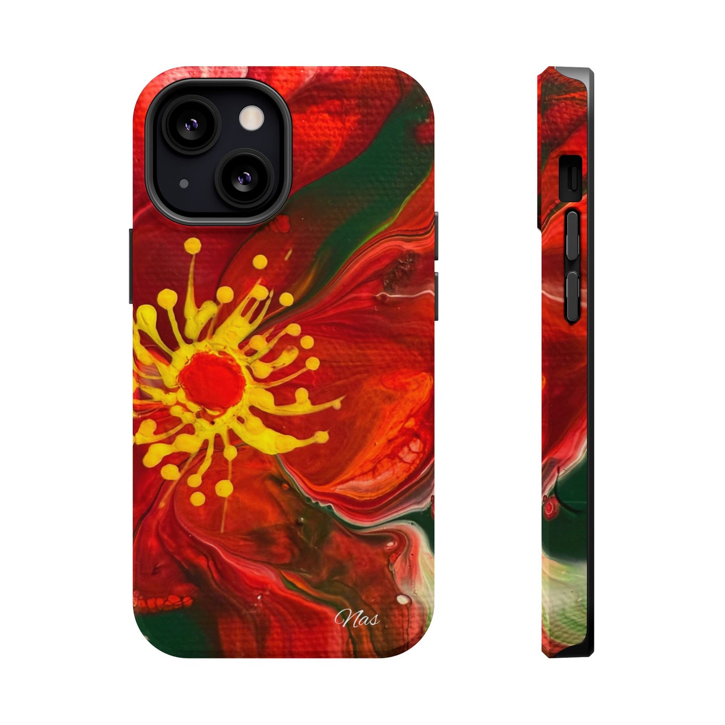 Vibrant Floral Phone Case -Original Art Design By Nadine A.S. , Gift for Her, Spring Accessory, Floral Lover, Mother's Day
