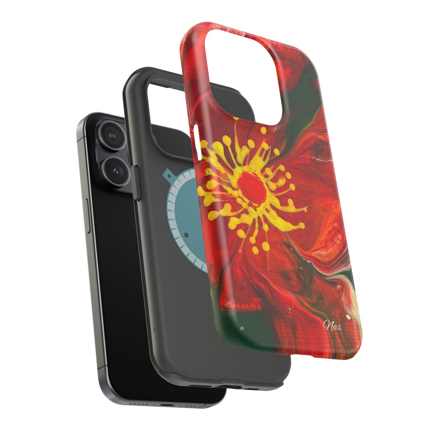 Vibrant Floral Phone Case -Original Art Design By Nadine A.S. , Gift for Her, Spring Accessory, Floral Lover, Mother's Day