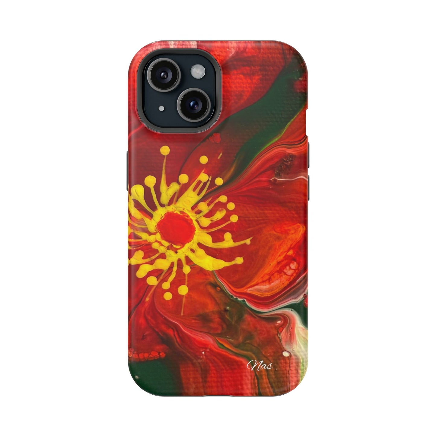 Vibrant Floral Phone Case -Original Art Design By Nadine A.S. , Gift for Her, Spring Accessory, Floral Lover, Mother's Day