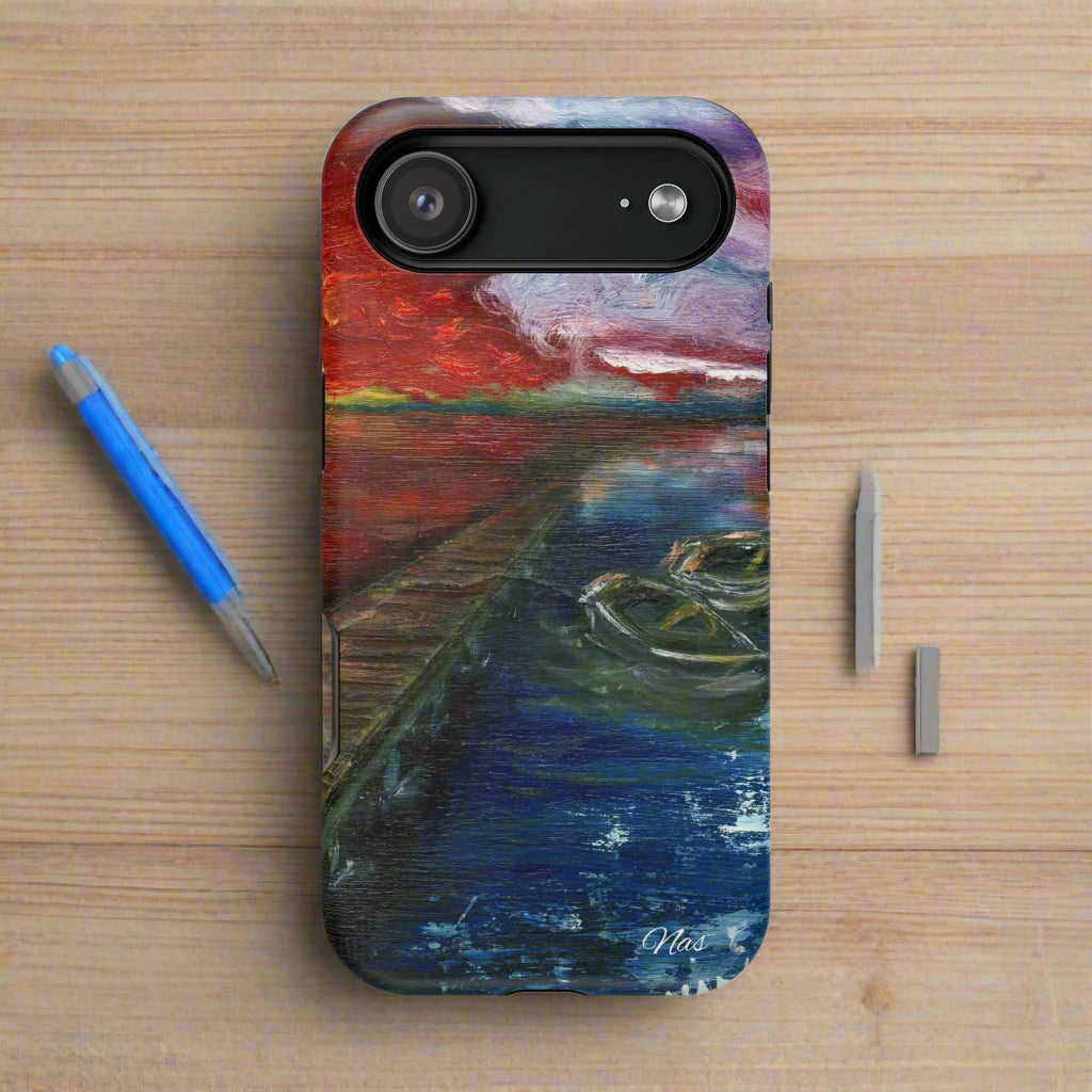 Artist sea Landscape Phone Case -Original Art Design By Nadine A.S. , Gift for Her, Spring Accessory, Floral Lover, Mother's Day