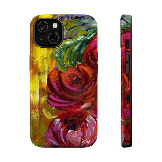 Peonies Phone Case -Original Art Design By Nadine A.S. , Gift for Her, Spring Accessory, Floral Lover, Mother's Day