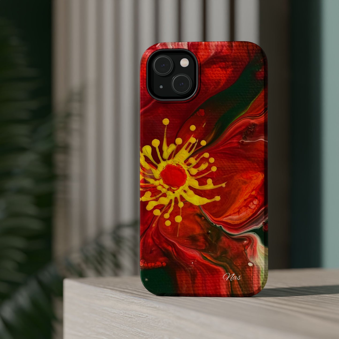 Vibrant Floral Phone Case -Original Art Design By Nadine A.S. , Gift for Her, Spring Accessory, Floral Lover, Mother's Day