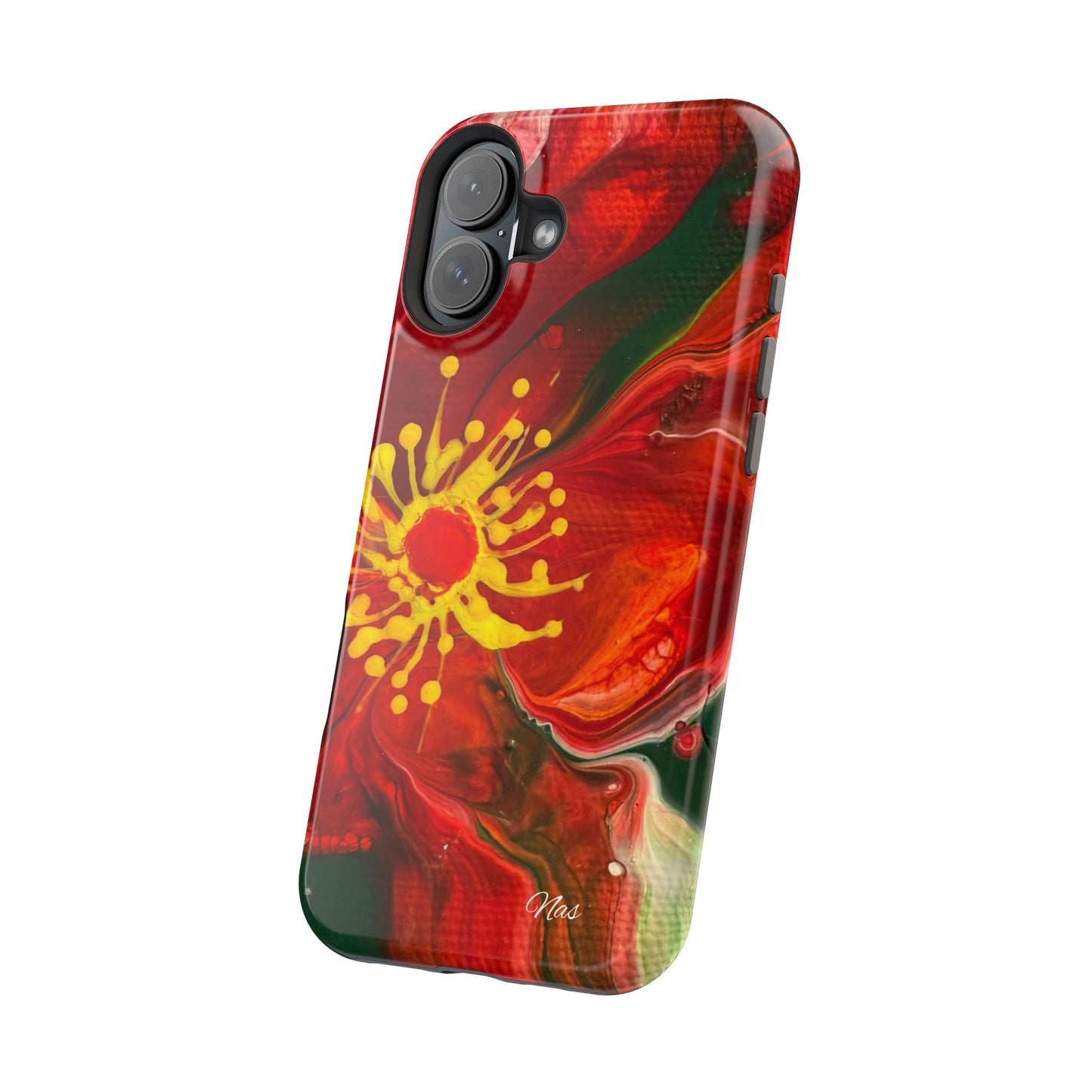 Vibrant Floral Phone Case -Original Art Design By Nadine A.S. , Gift for Her, Spring Accessory, Floral Lover, Mother's Day