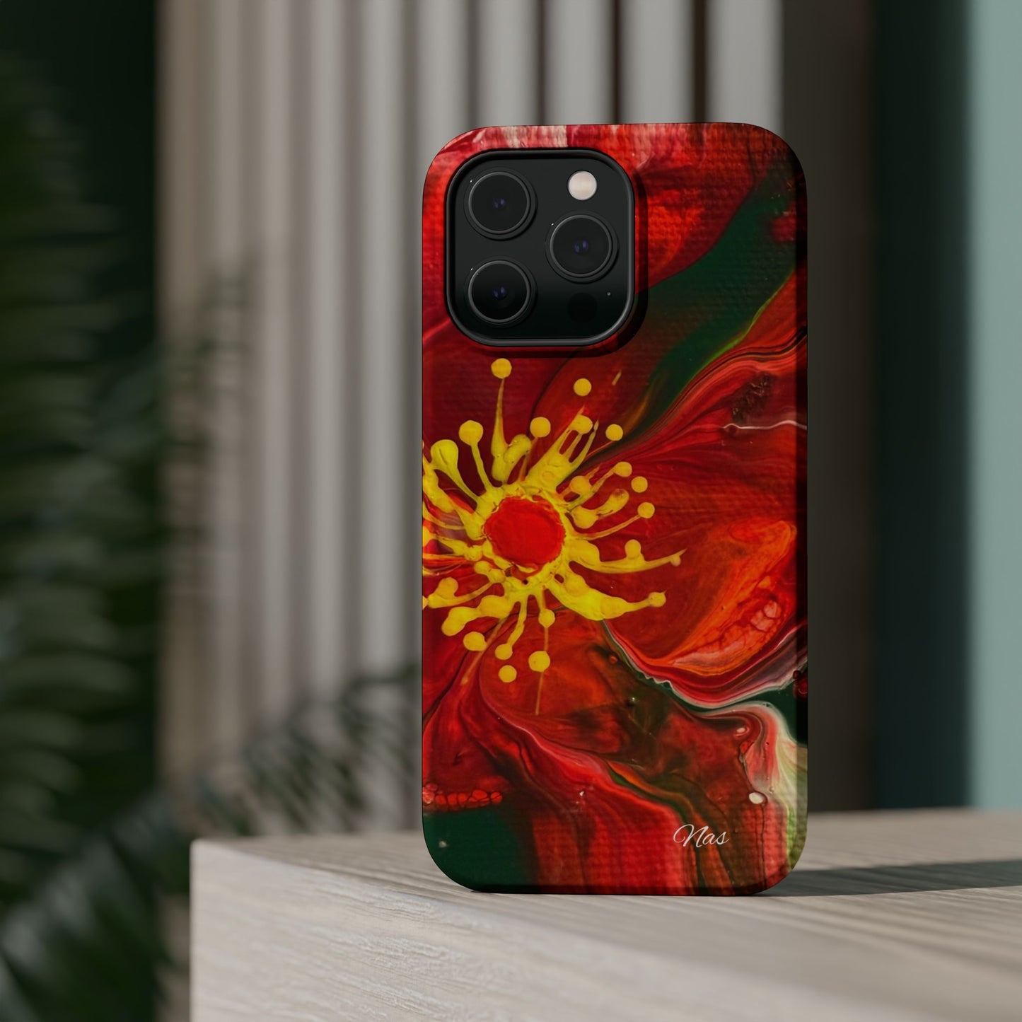 Vibrant Floral Phone Case -Original Art Design By Nadine A.S. , Gift for Her, Spring Accessory, Floral Lover, Mother's Day