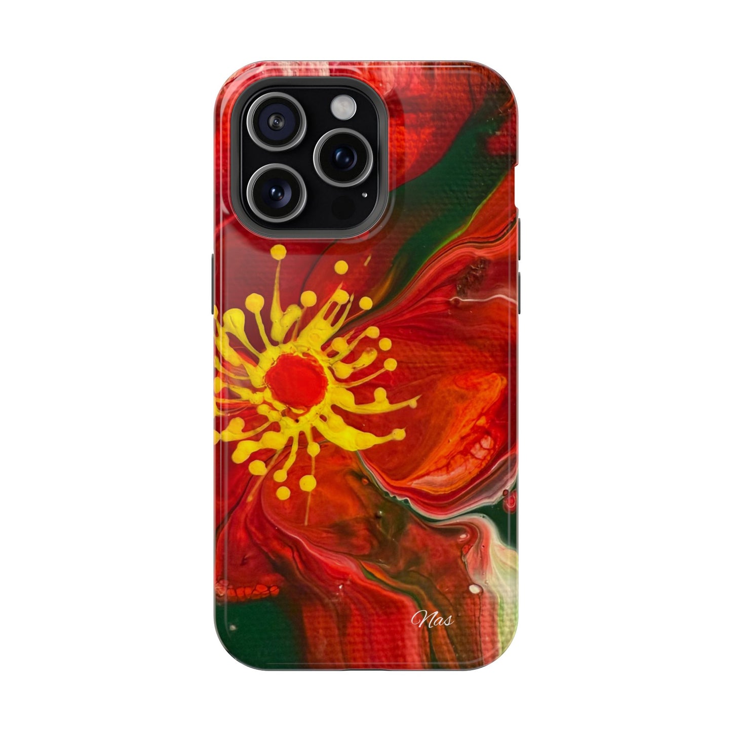 Vibrant Floral Phone Case -Original Art Design By Nadine A.S. , Gift for Her, Spring Accessory, Floral Lover, Mother's Day