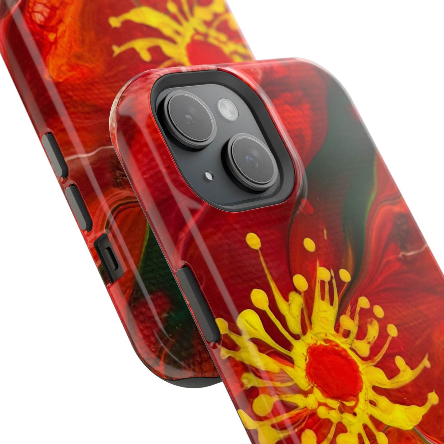 Vibrant Floral Phone Case -Original Art Design By Nadine A.S. , Gift for Her, Spring Accessory, Floral Lover, Mother's Day