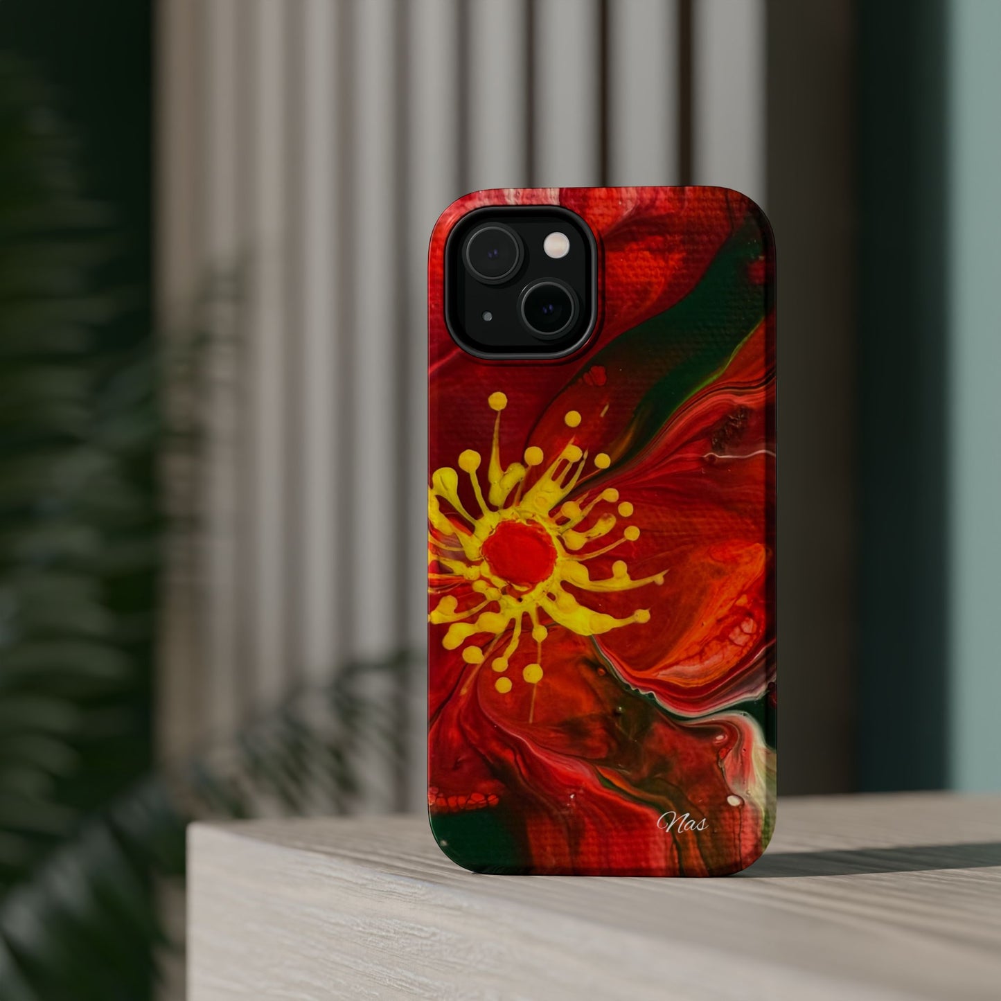 Vibrant Floral Phone Case -Original Art Design By Nadine A.S. , Gift for Her, Spring Accessory, Floral Lover, Mother's Day