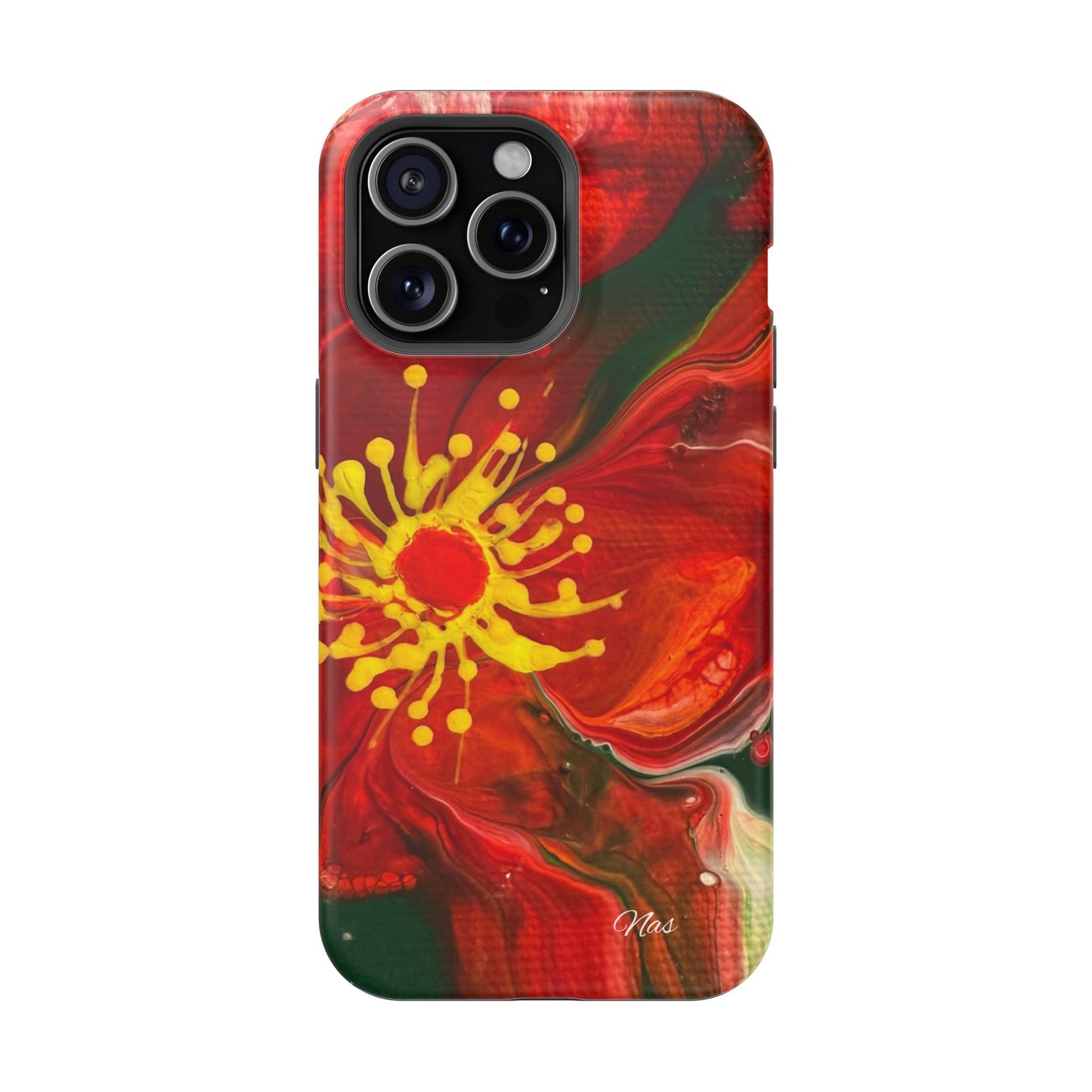 Vibrant Floral Phone Case -Original Art Design By Nadine A.S. , Gift for Her, Spring Accessory, Floral Lover, Mother's Day