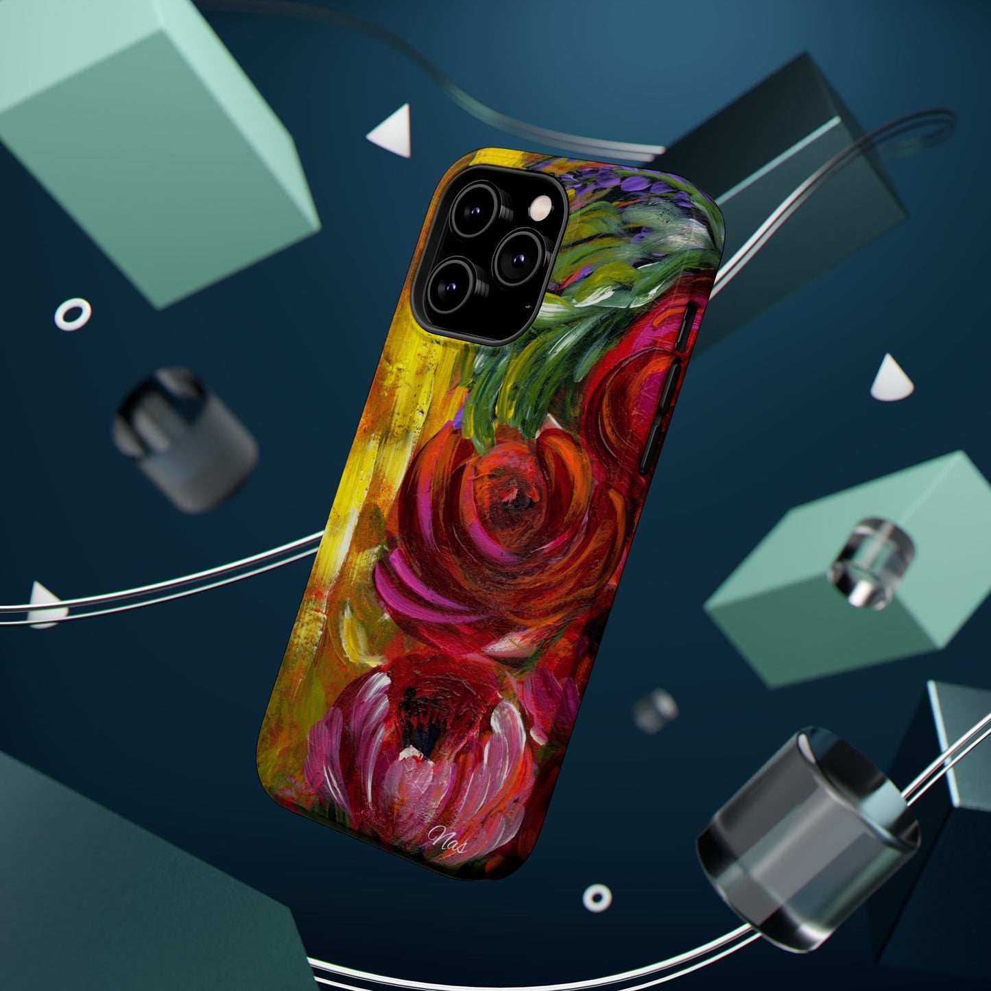 Peonies Phone Case -Original Art Design By Nadine A.S. , Gift for Her, Spring Accessory, Floral Lover, Mother's Day