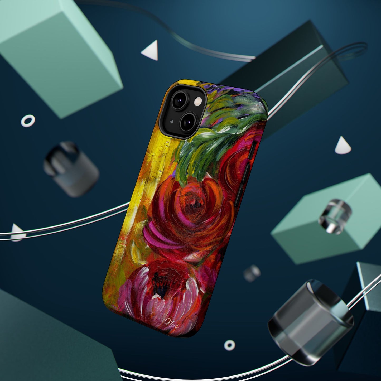 Peonies Phone Case -Original Art Design By Nadine A.S. , Gift for Her, Spring Accessory, Floral Lover, Mother's Day