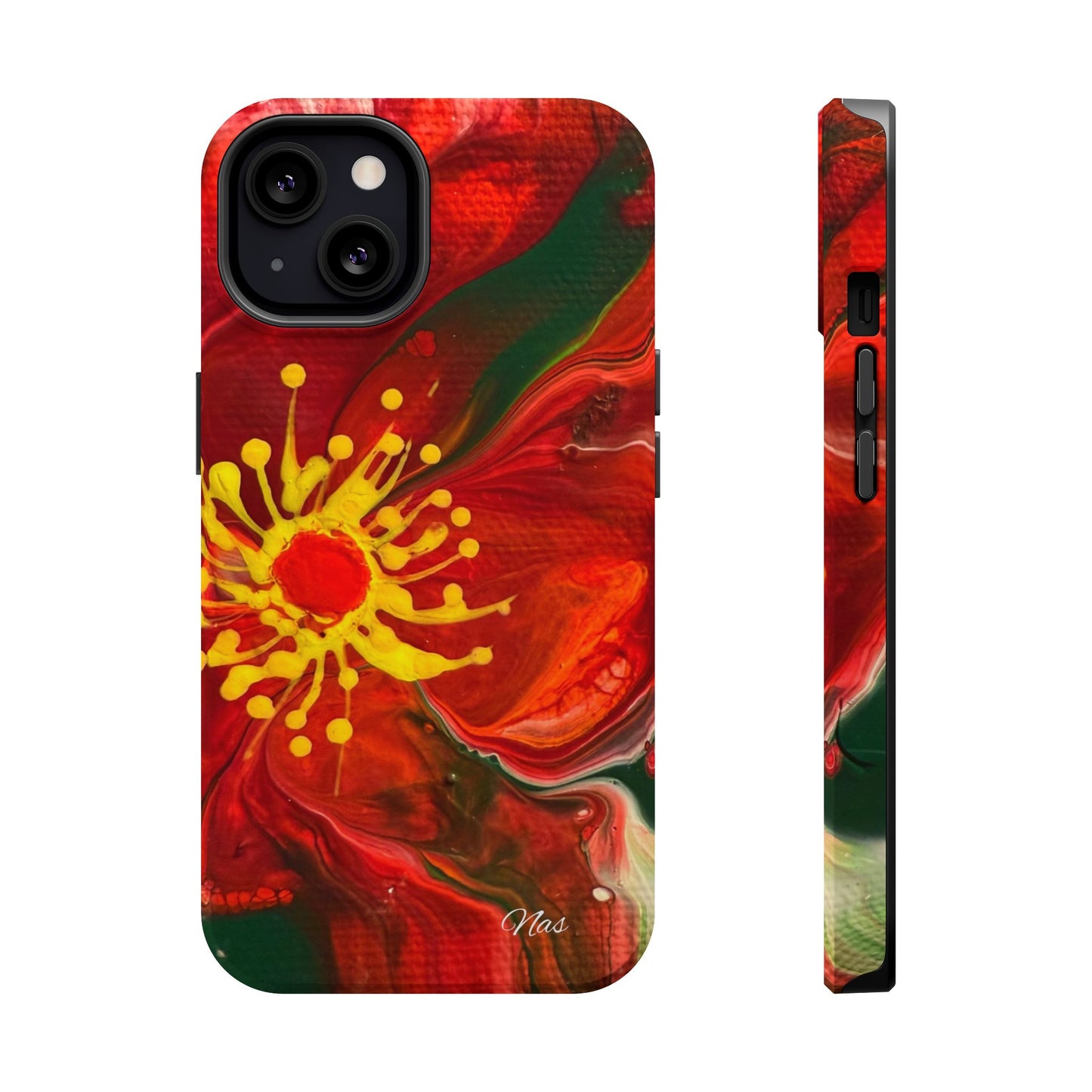 Vibrant Floral Phone Case -Original Art Design By Nadine A.S. , Gift for Her, Spring Accessory, Floral Lover, Mother's Day
