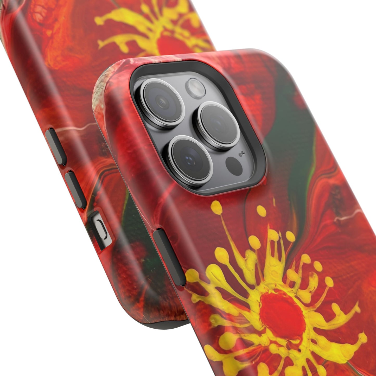 Vibrant Floral Phone Case -Original Art Design By Nadine A.S. , Gift for Her, Spring Accessory, Floral Lover, Mother's Day