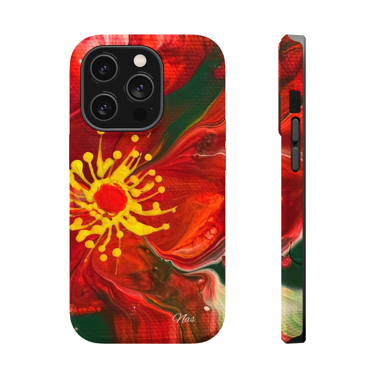 Vibrant Floral Phone Case -Original Art Design By Nadine A.S. , Gift for Her, Spring Accessory, Floral Lover, Mother's Day