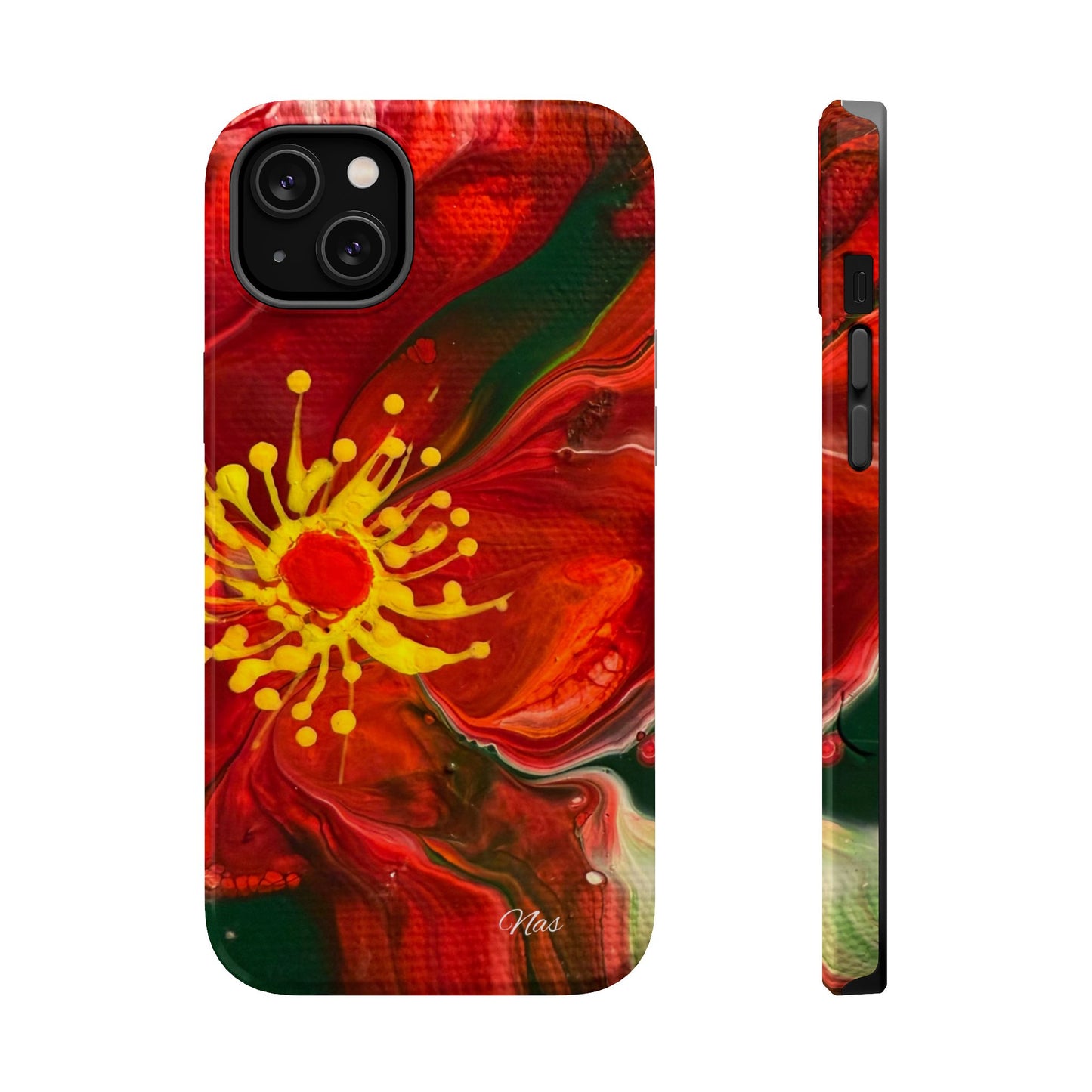 Vibrant Floral Phone Case -Original Art Design By Nadine A.S. , Gift for Her, Spring Accessory, Floral Lover, Mother's Day