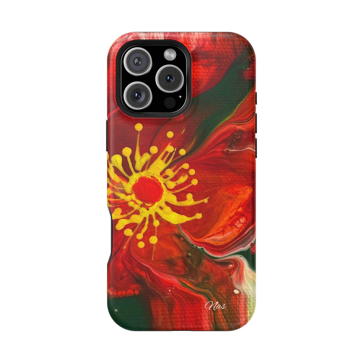 Vibrant Floral Phone Case -Original Art Design By Nadine A.S. , Gift for Her, Spring Accessory, Floral Lover, Mother's Day