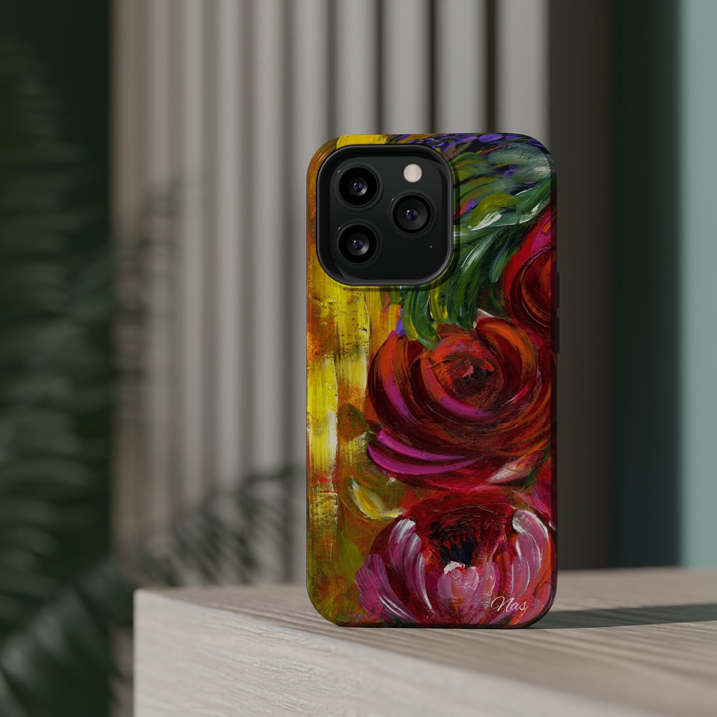 Peonies Phone Case -Original Art Design By Nadine A.S. , Gift for Her, Spring Accessory, Floral Lover, Mother's Day