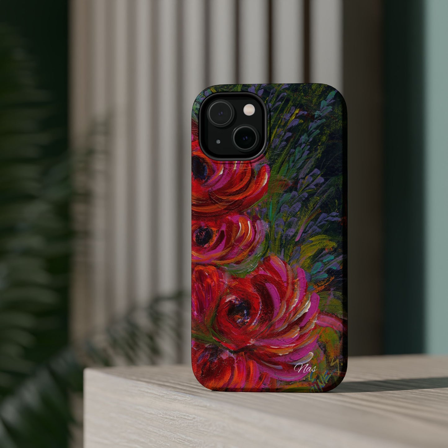 Peonies Phone Case -Original Art Design By Nadine A.S. , Gift for Her, Spring Accessory, Floral Lover, Mother's Day