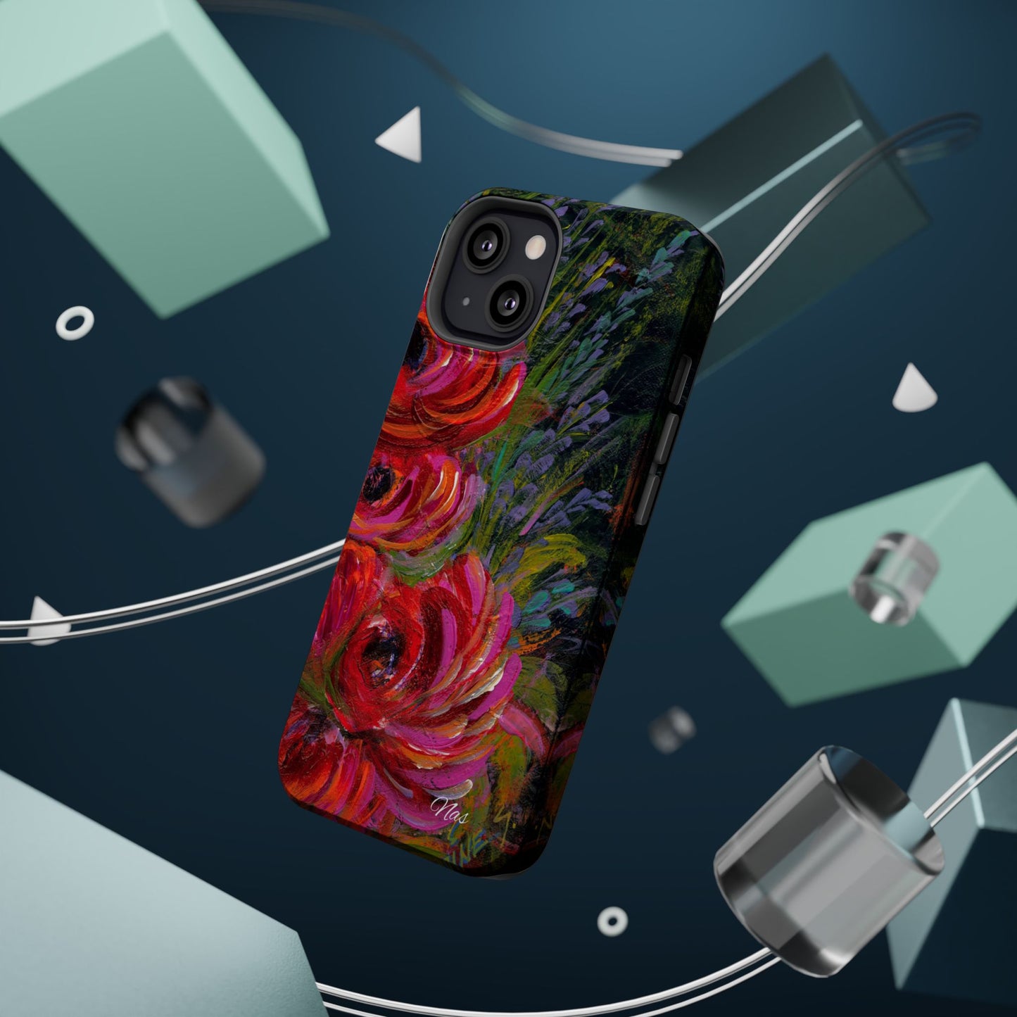 Peonies Phone Case -Original Art Design By Nadine A.S. , Gift for Her, Spring Accessory, Floral Lover, Mother's Day