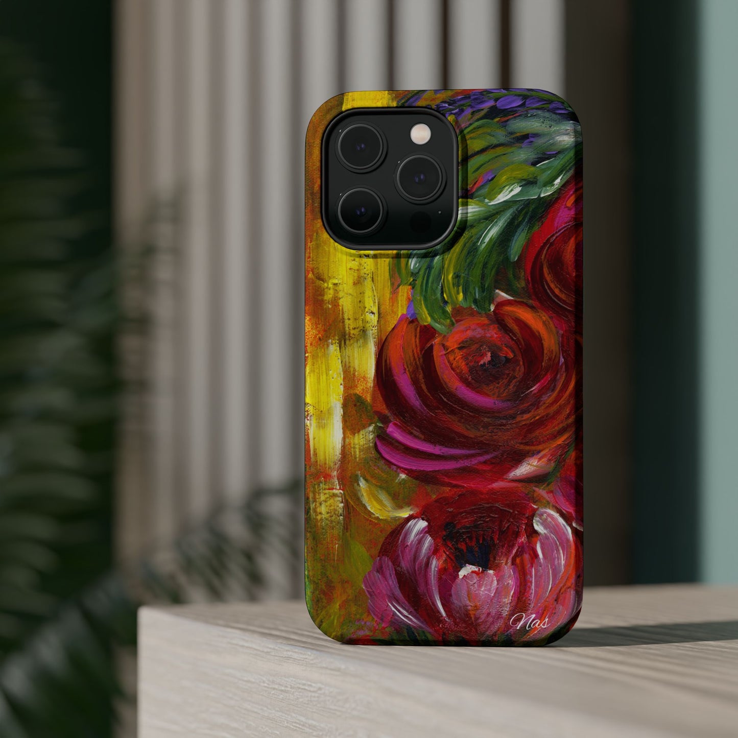 Peonies Phone Case -Original Art Design By Nadine A.S. , Gift for Her, Spring Accessory, Floral Lover, Mother's Day