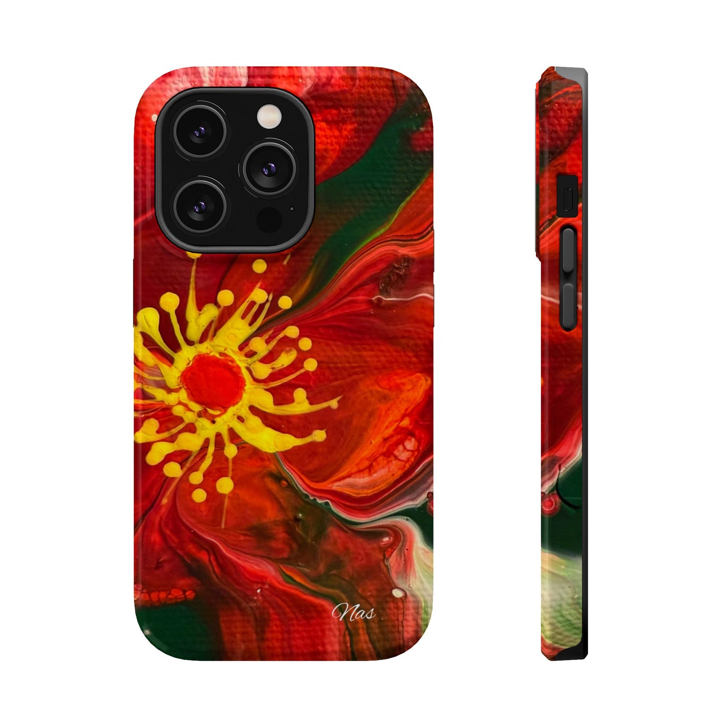 Vibrant Floral Phone Case -Original Art Design By Nadine A.S. , Gift for Her, Spring Accessory, Floral Lover, Mother's Day