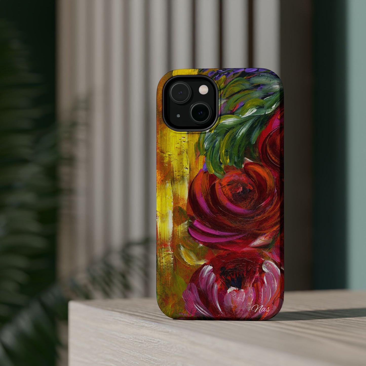 Peonies Phone Case -Original Art Design By Nadine A.S. , Gift for Her, Spring Accessory, Floral Lover, Mother's Day